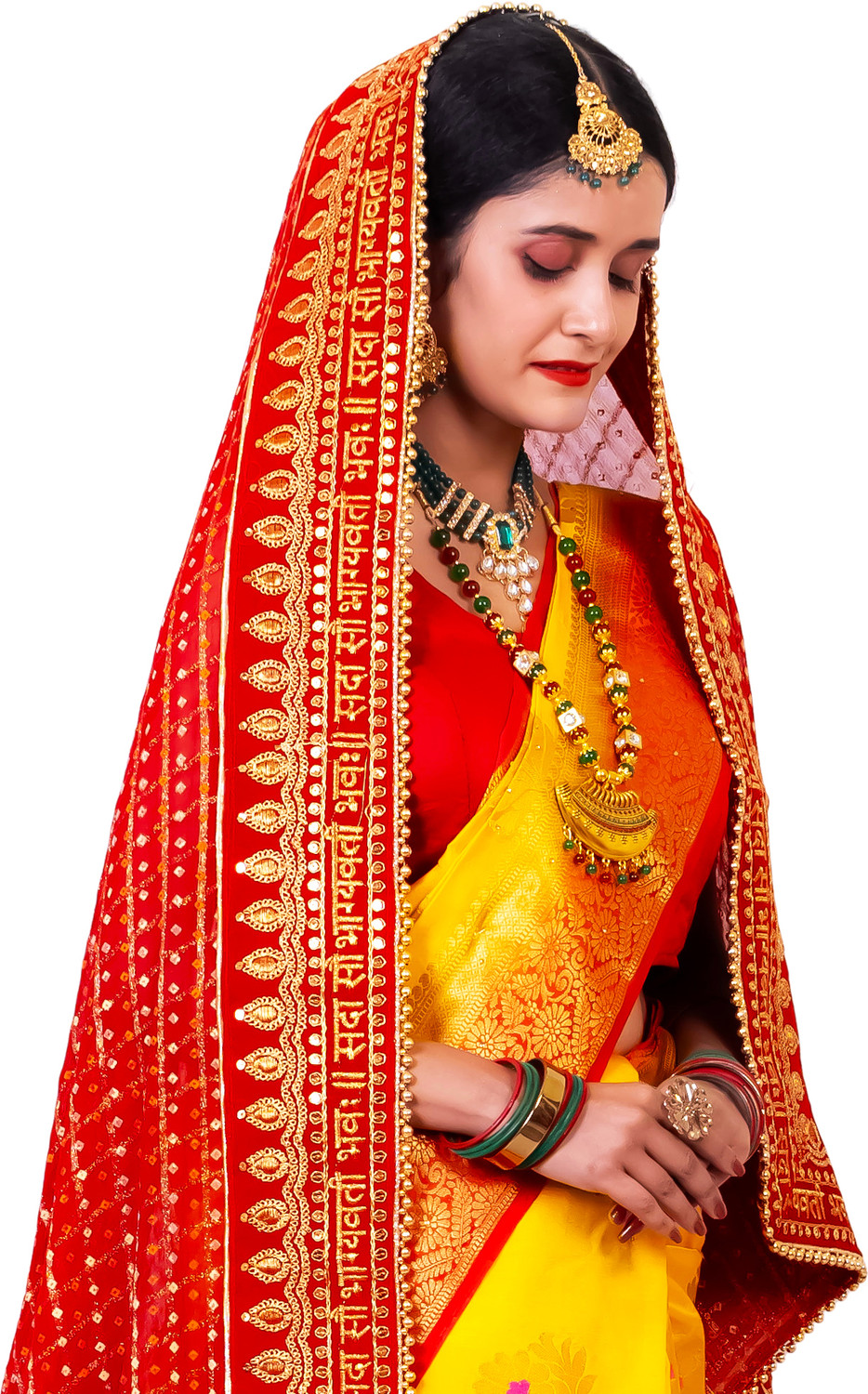 Image of Radha Rang Wedding & Bridal Dupatta Net Embroidered Women Dupatta