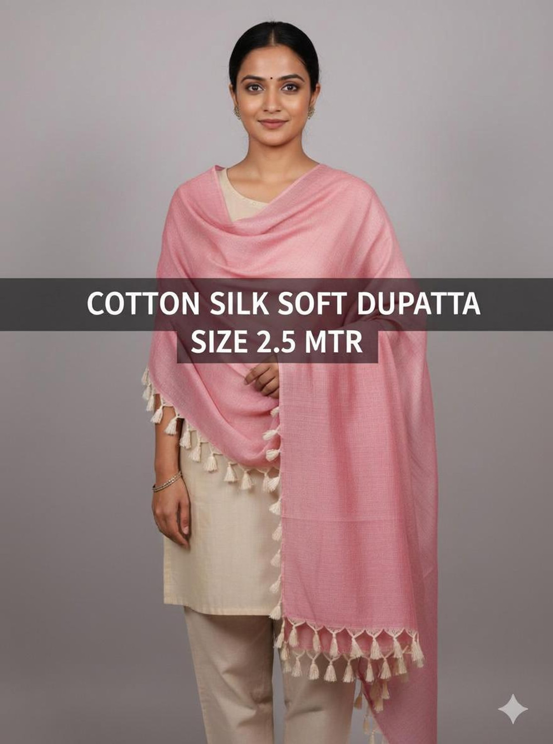 Image of Queen silk Silk Blend Solid Women Dupatta