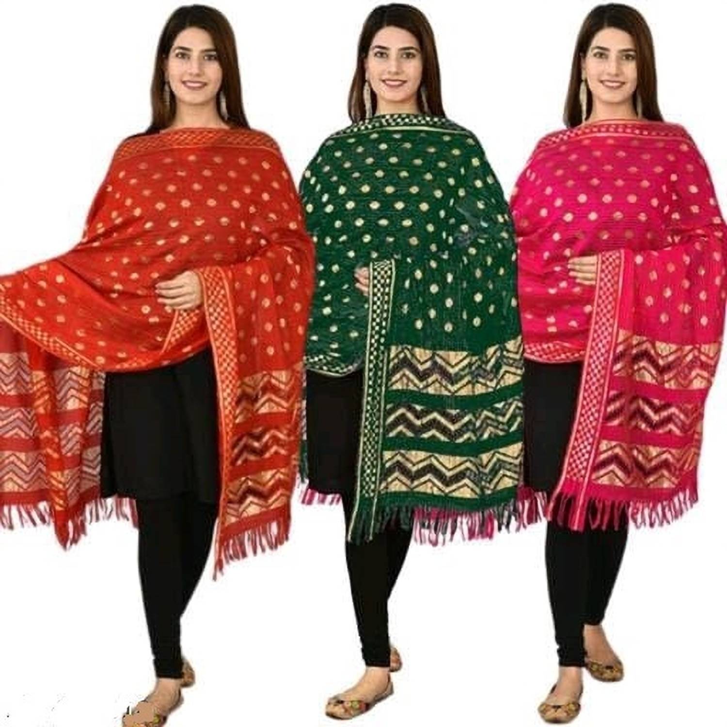 Nakoda Creation Silk Blend Printed Multicolor Women Dupatta
