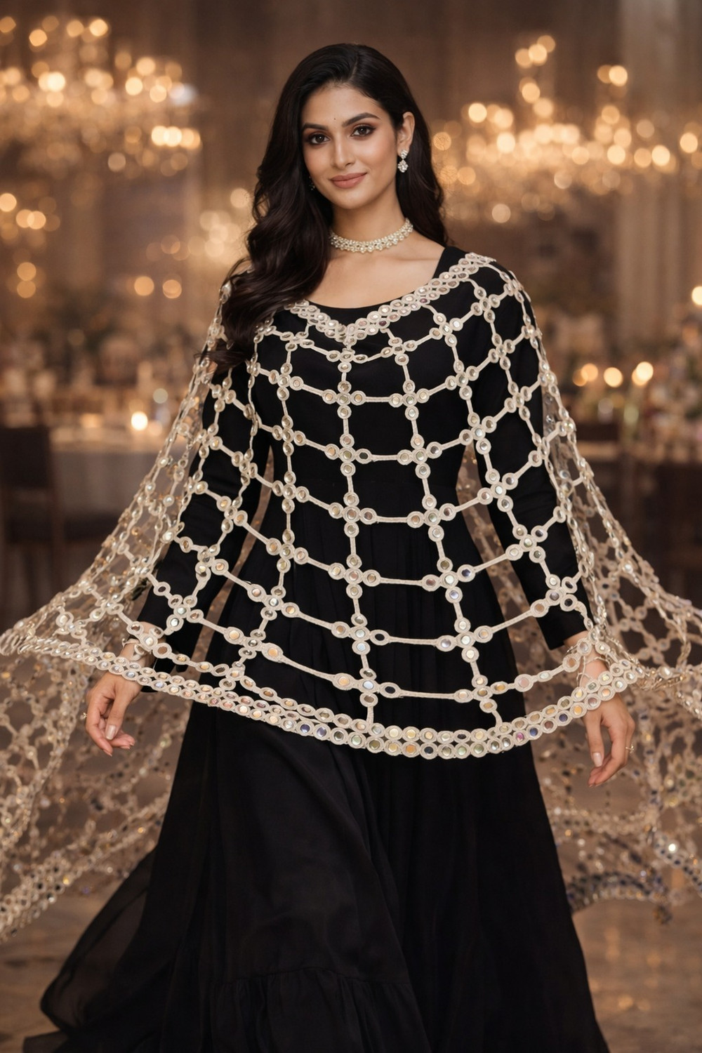 Image of SOMVATI Net Embroidered Women Dupatta