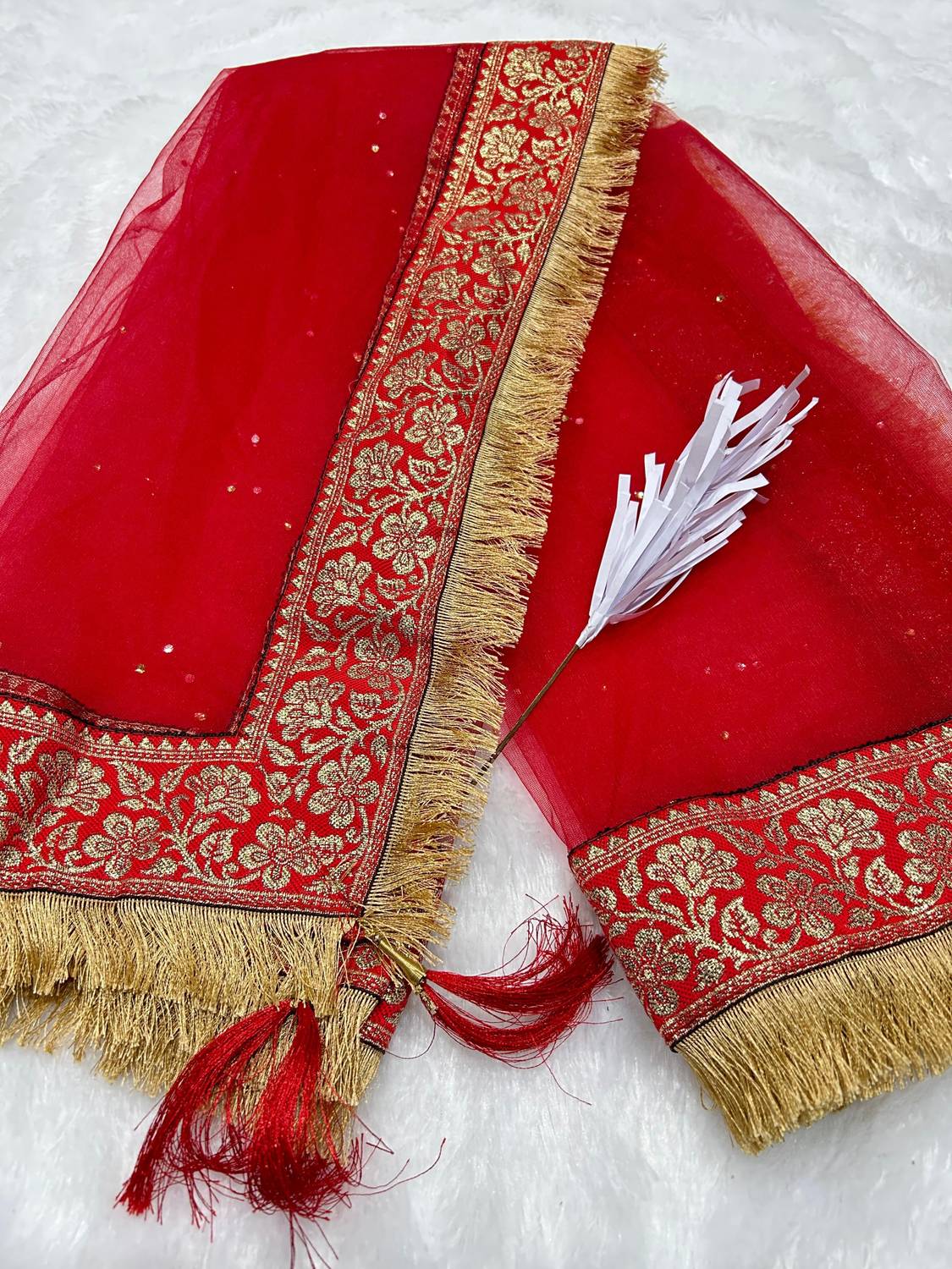 Autobuyenterprise Net Embroidered Women Dupatta