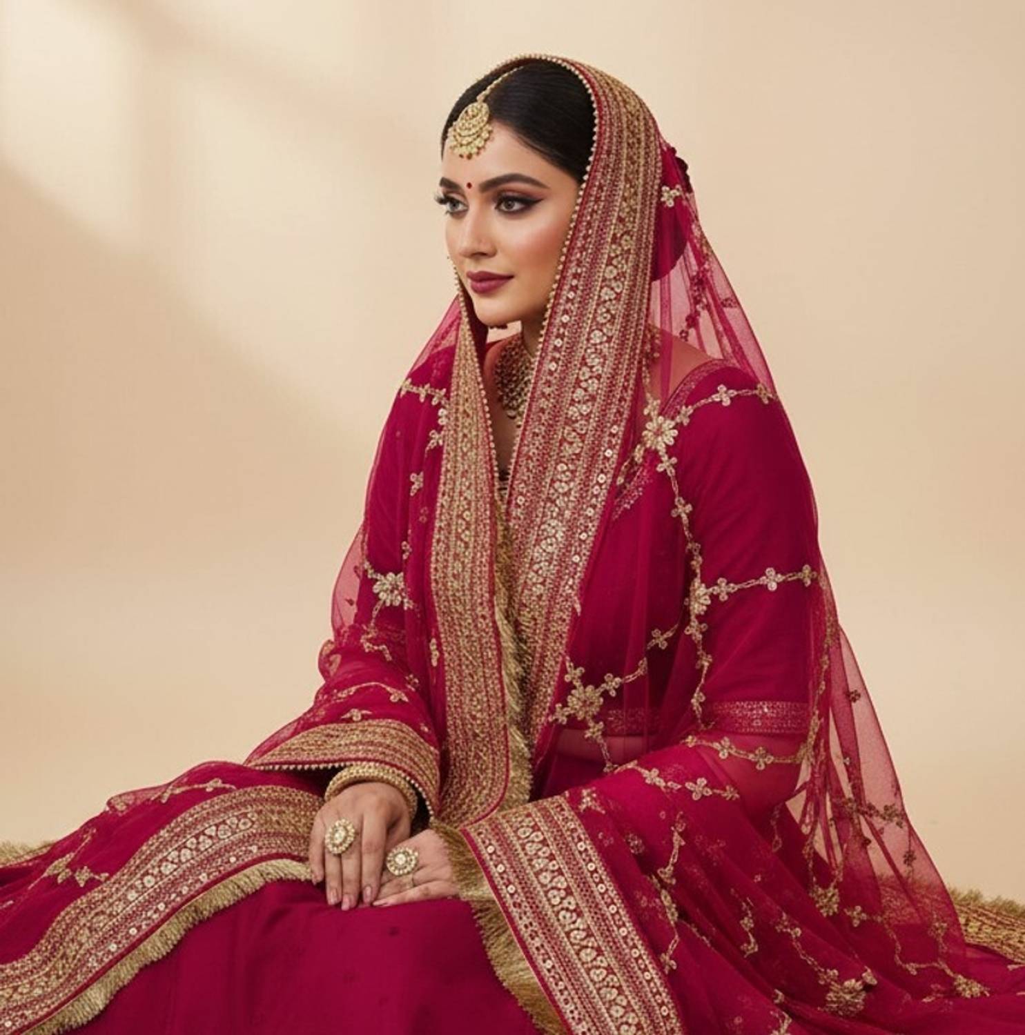 Navti Creations Net Embroidered Pink Women Dupatta