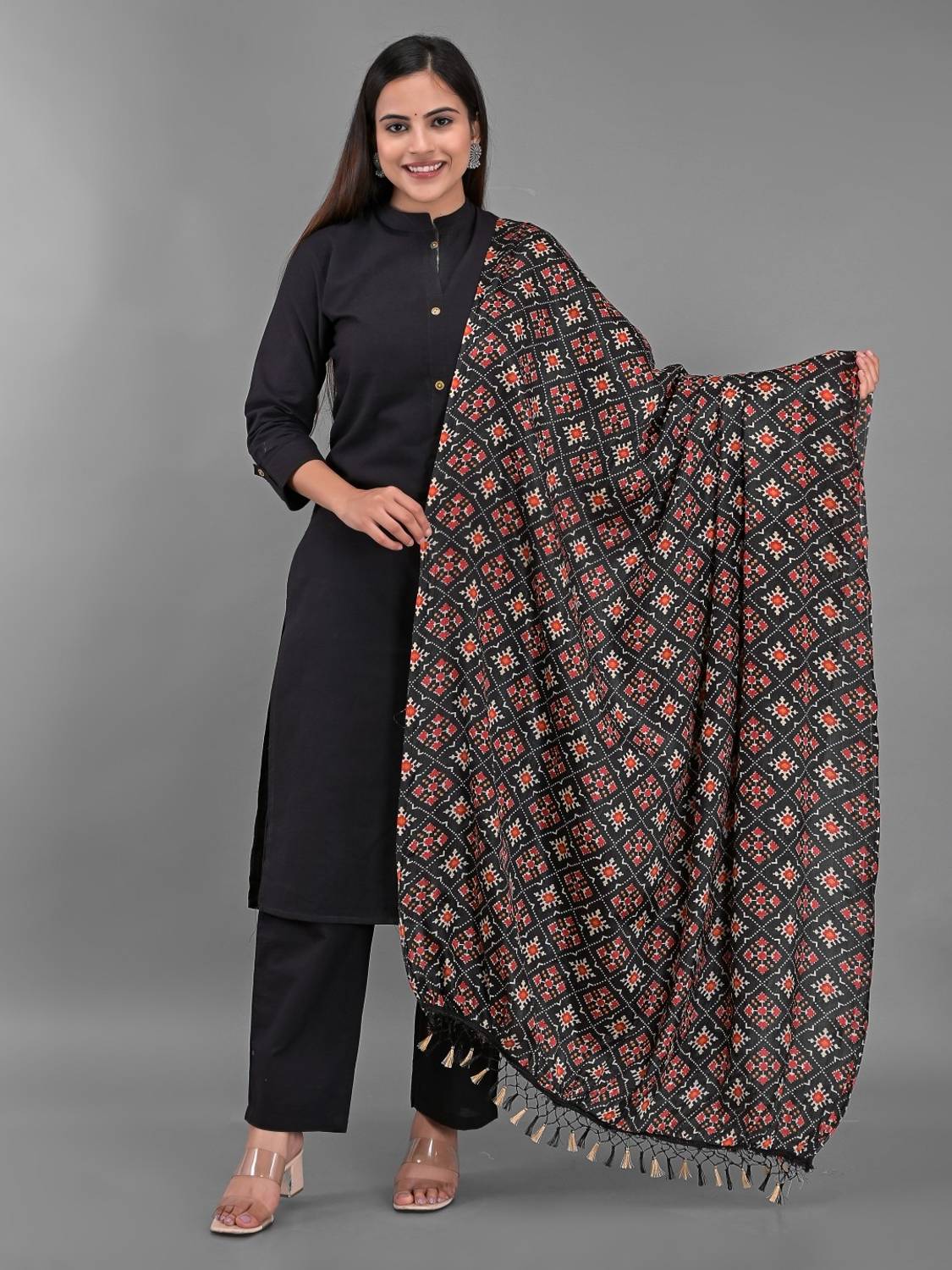 Apratim Silk Blend Floral Print Women Dupatta