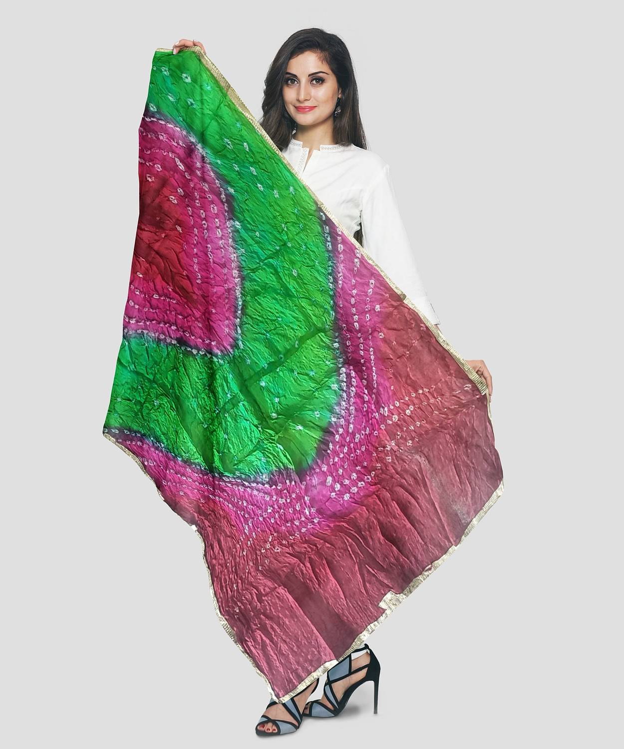 Barkati Art Silk Hand Painted Women Dupatta
