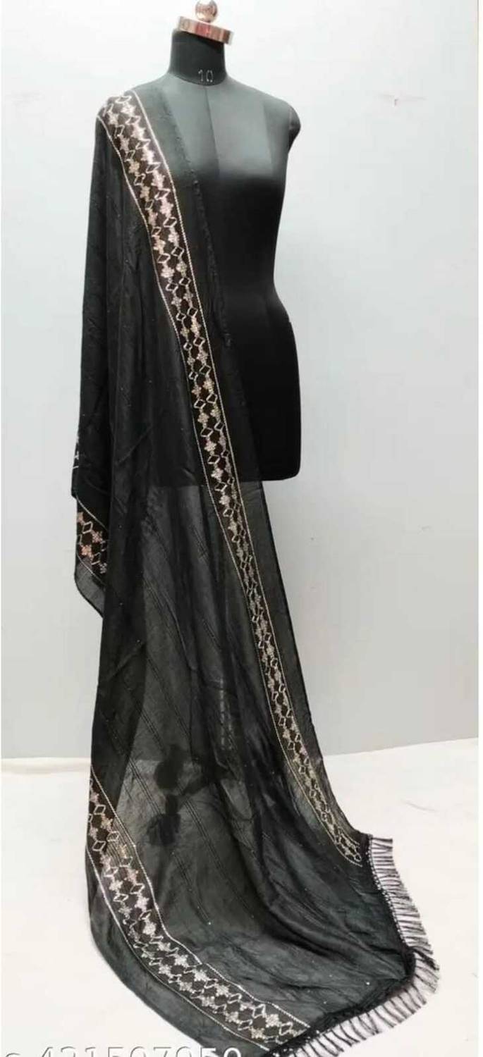 Chiffon Cotton Blend Solid Women Dupatta