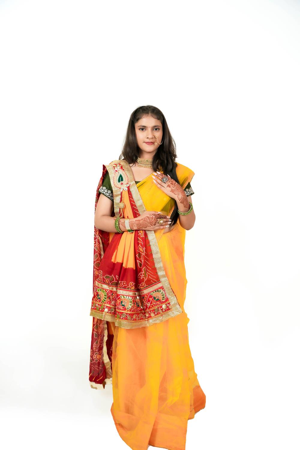 Avilhara Poly Georgette Embroidered Women Dupatta