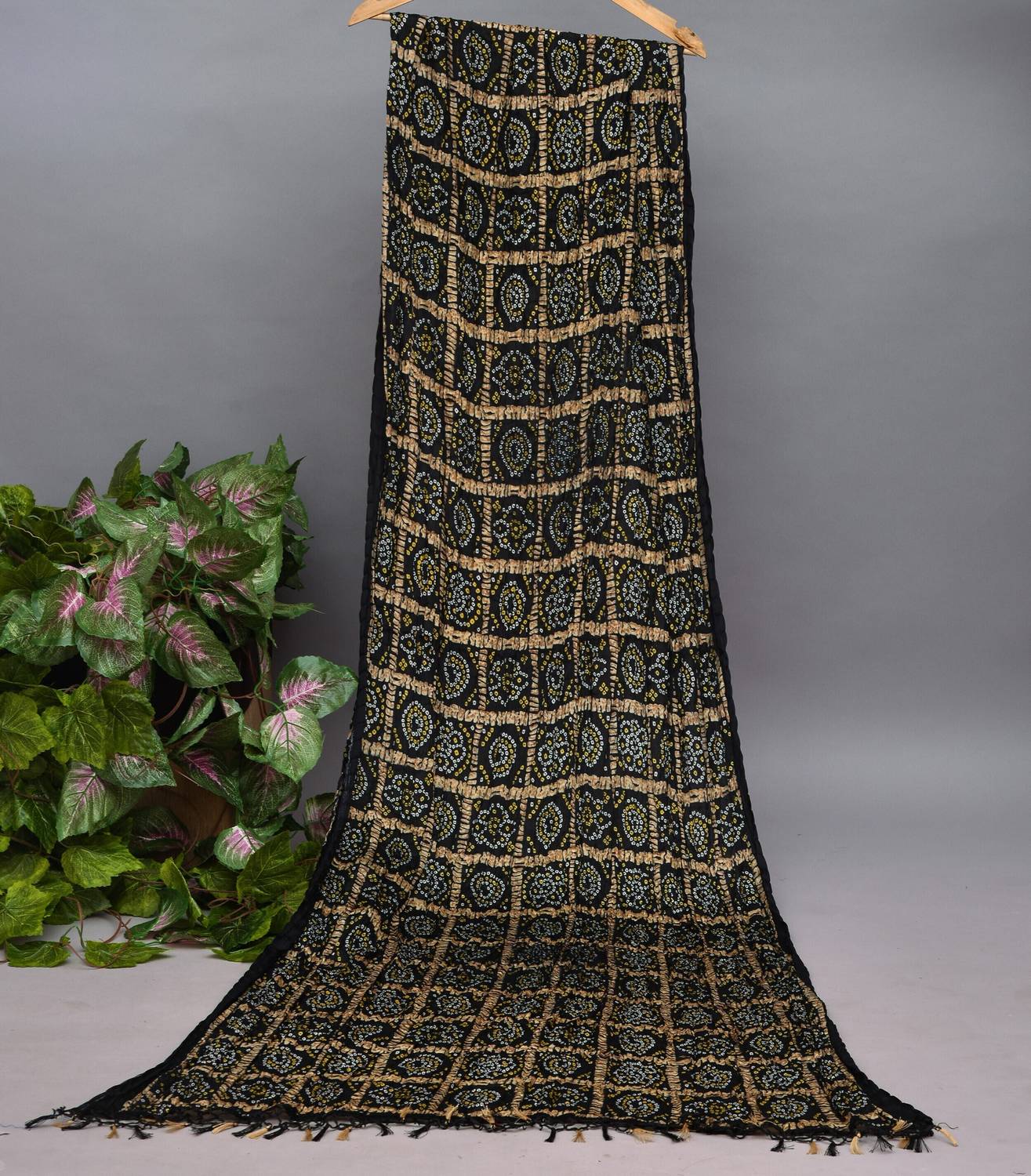 Fashion Tex Chiffon Printed Black Women Dupatta