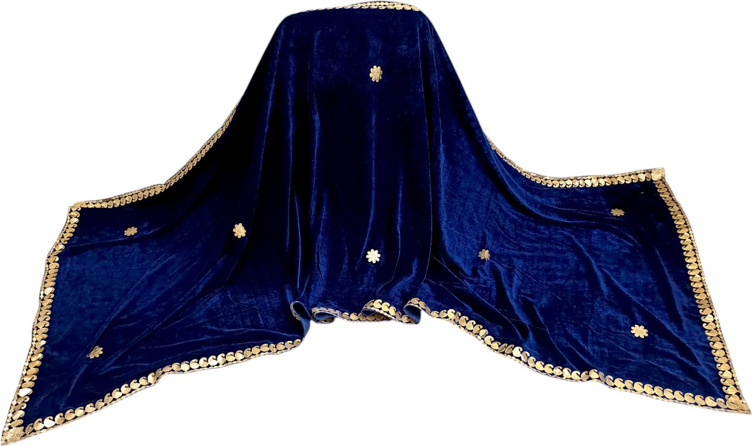 ARIPAN Velvet Embroidered, Self Design, Striped Women Dupatta