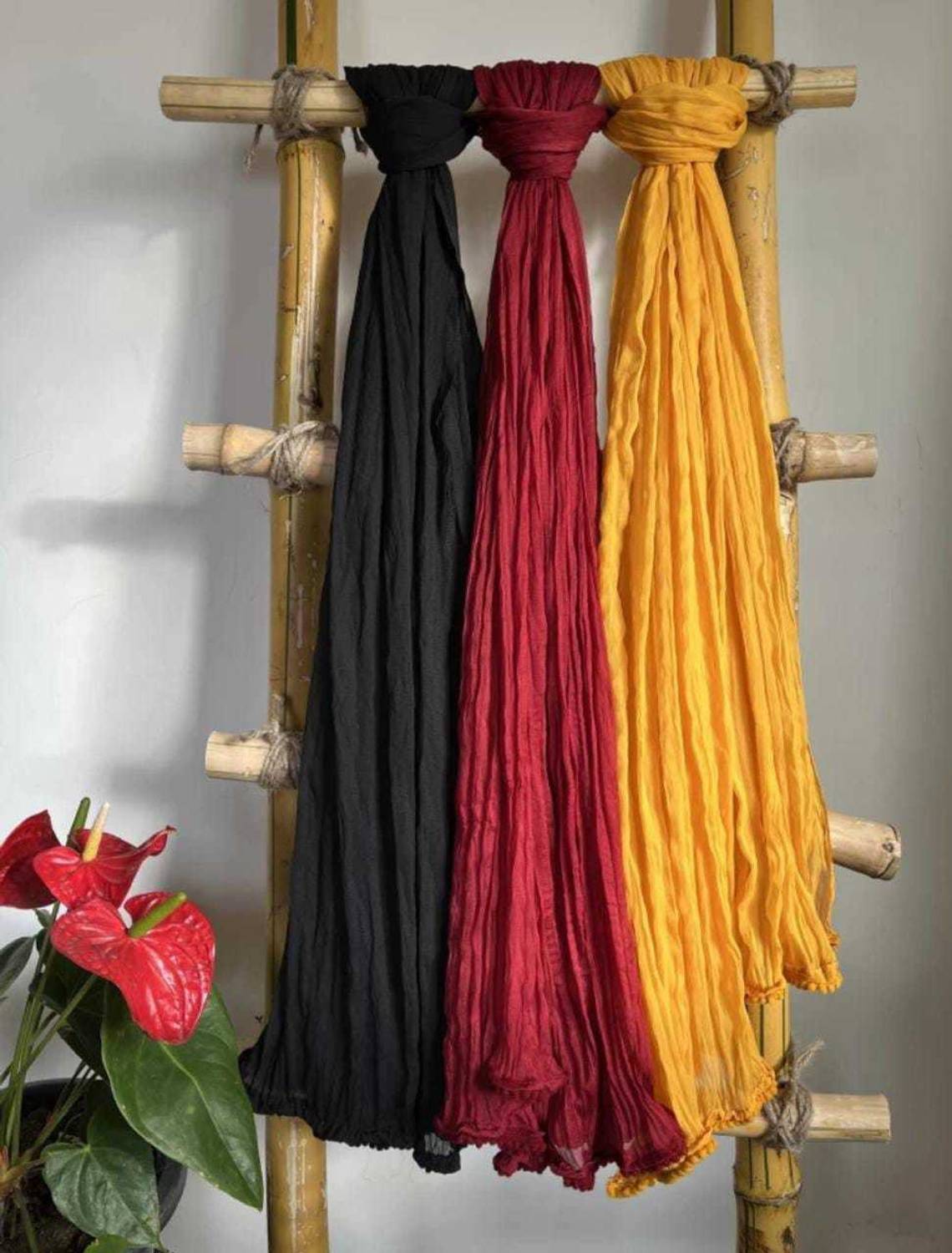 Nakoda Creation Cotton Blend Solid Multicolor Women Dupatta