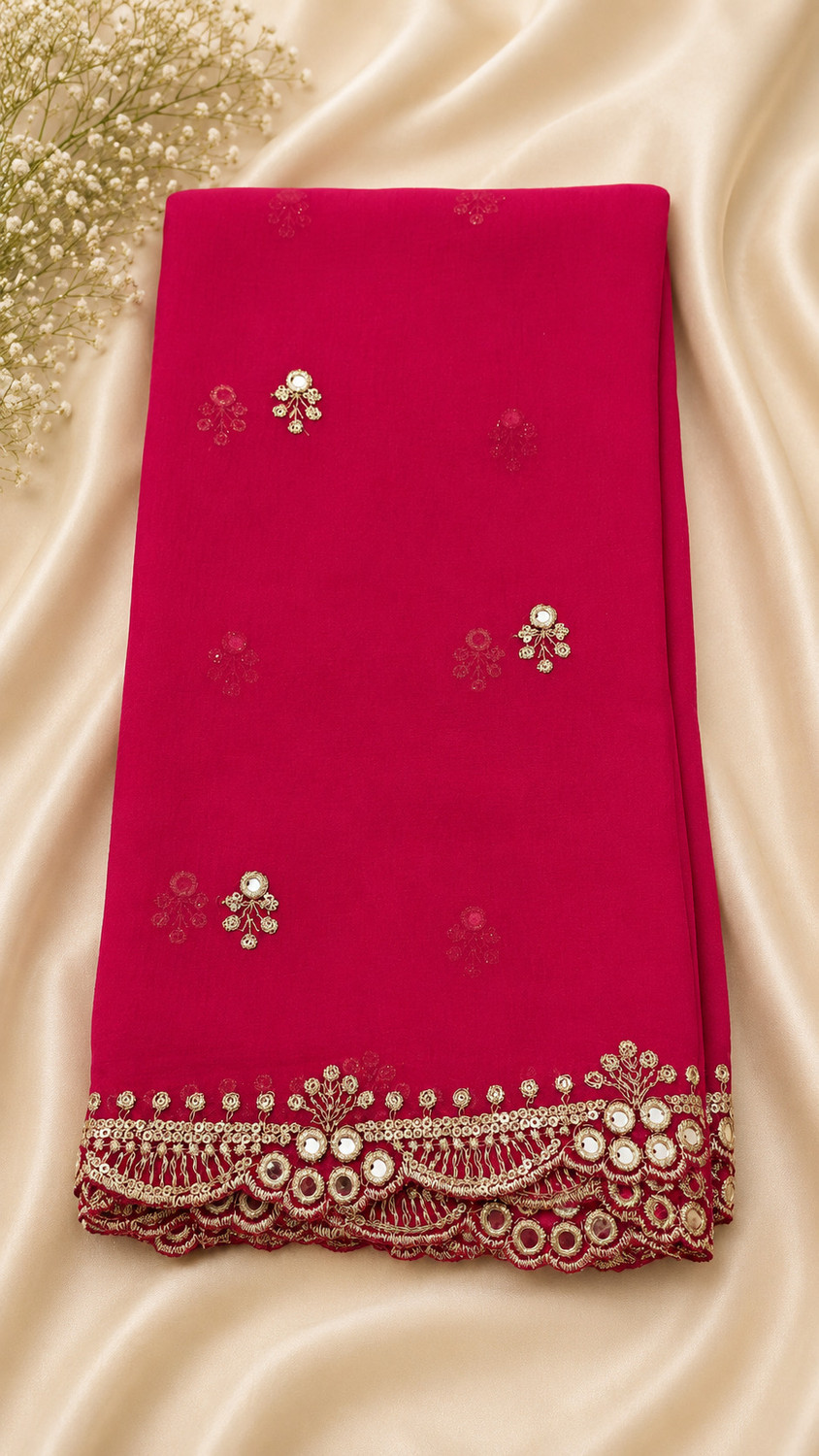 Image of PAHENAVA BY DRASHTI Georgette Embroidered Women Dupatta