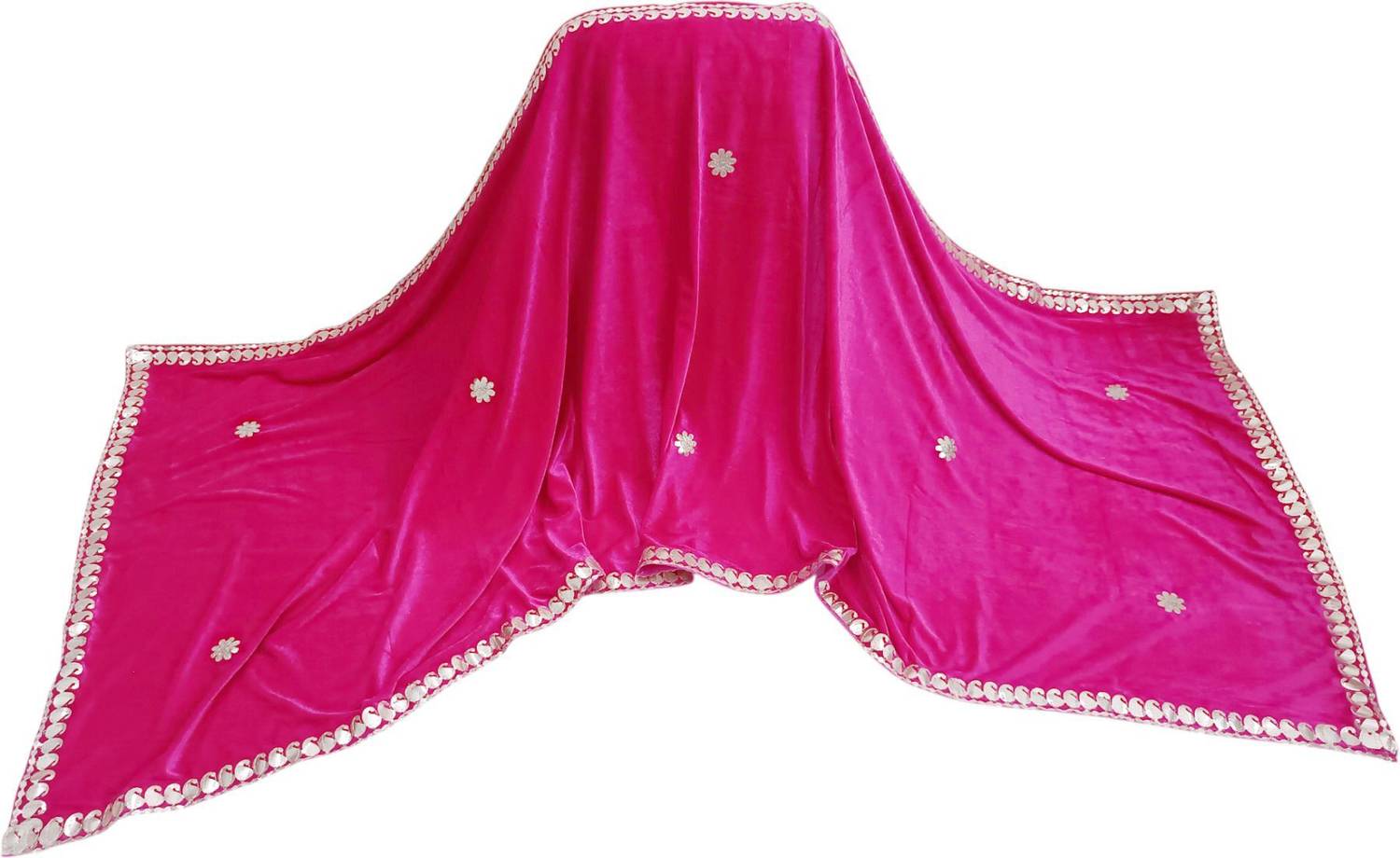 ARIPAN Velvet Embroidered, Self Design, Striped Women Dupatta