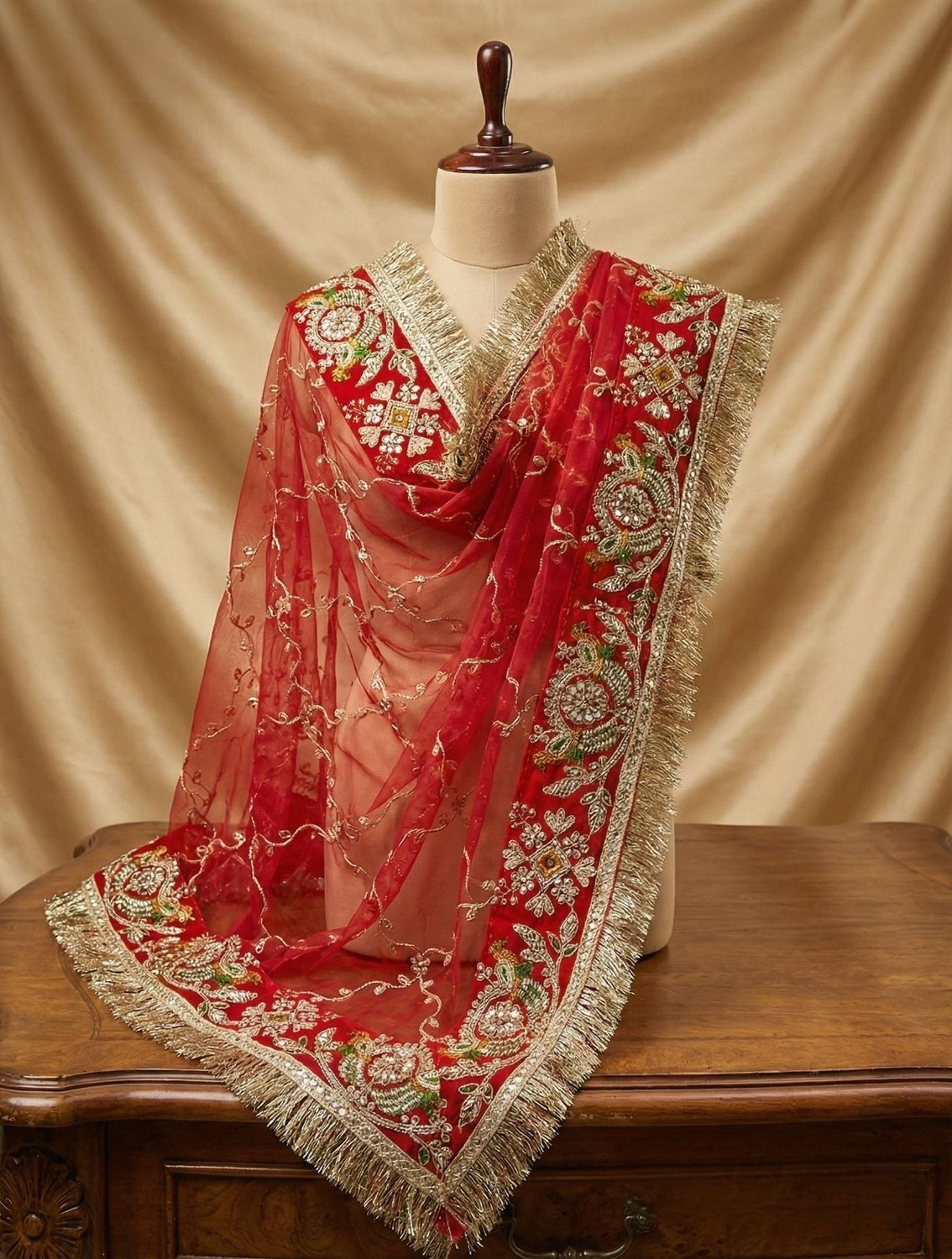 Image of RKCREATIONnn Net Embroidered Women Dupatta