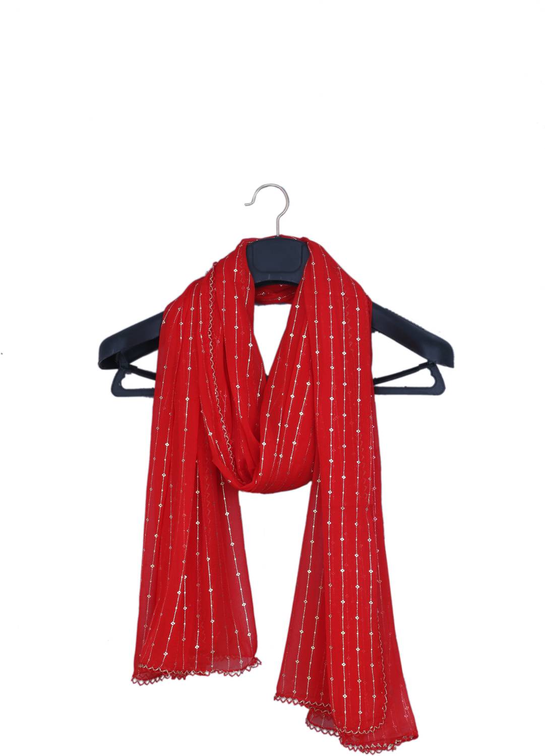 Trendz Hack Chiffon Printed Red Women Dupatta