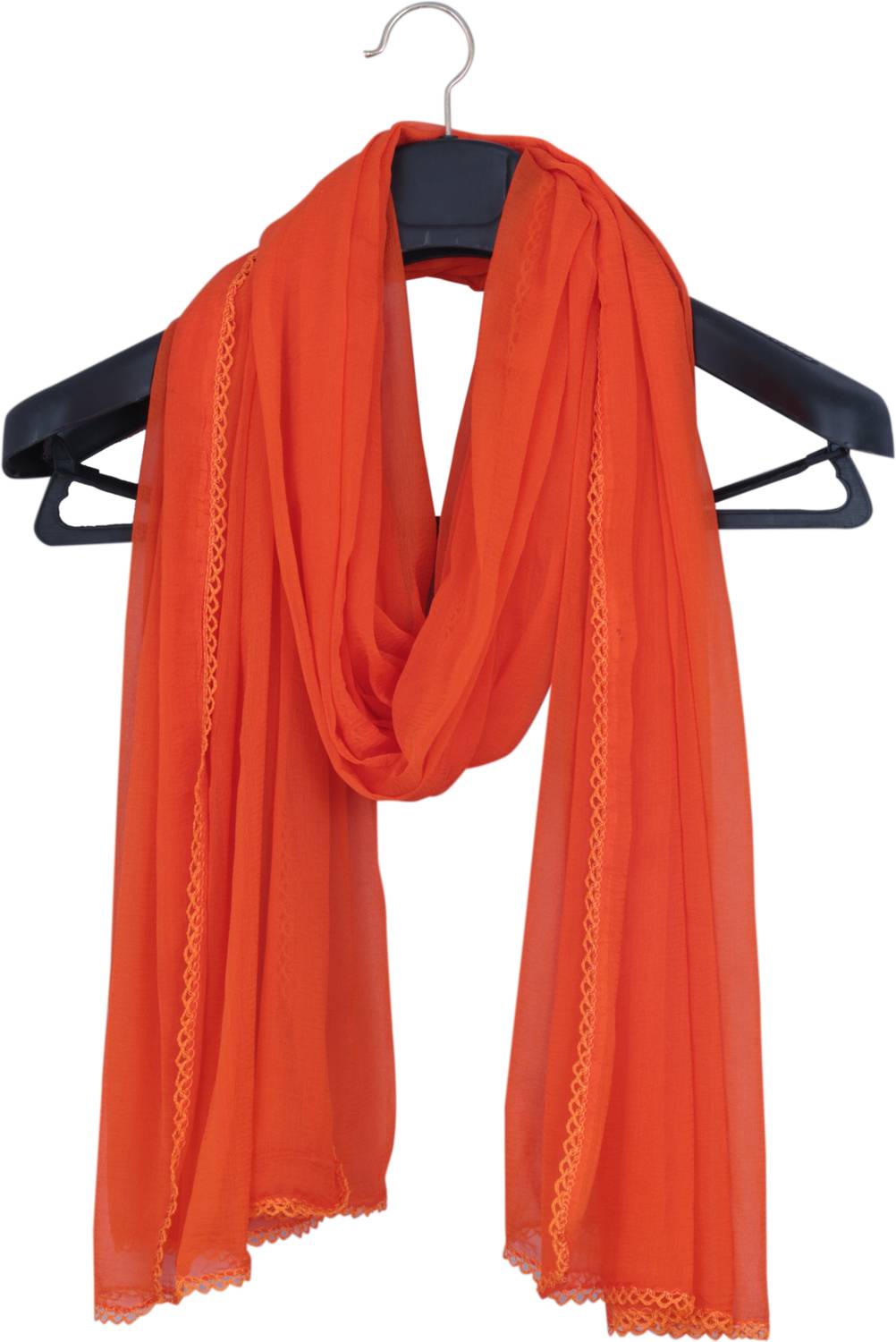 XPANT Chiffon Solid Orange Women Dupatta