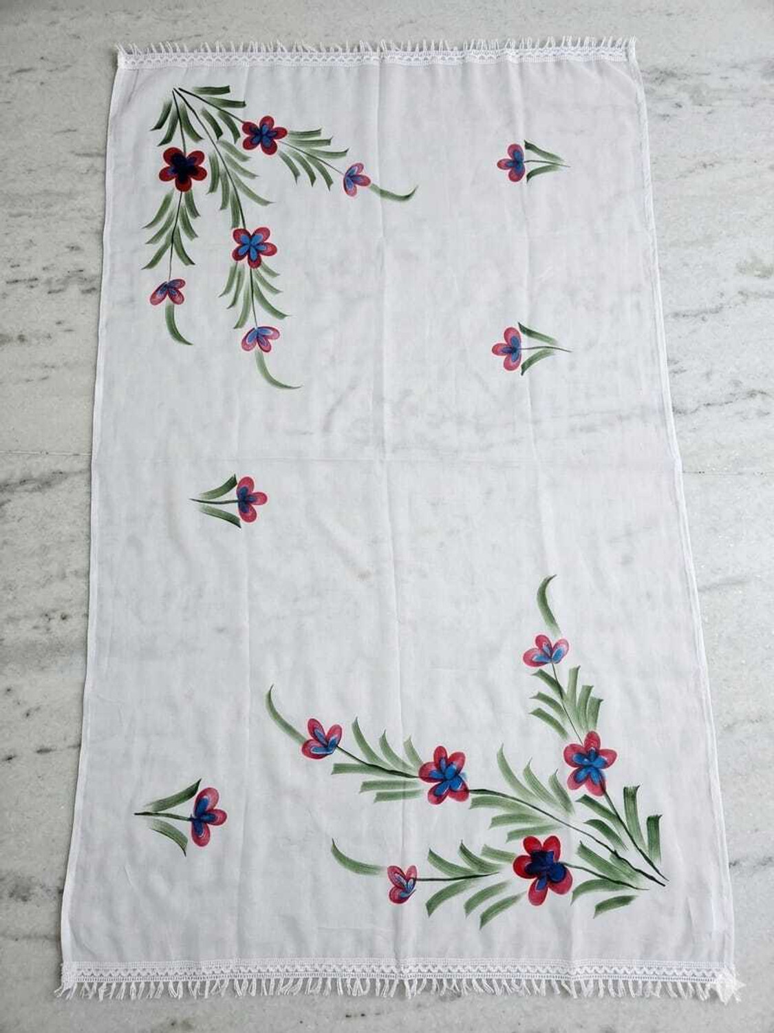 Image of Kuhika Chiffon Printed White Women Dupatta