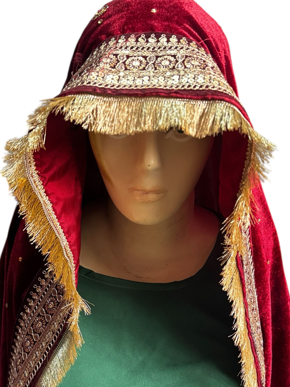 Image of PROURBAN Velvet Self Design Maroon Women Dupatta