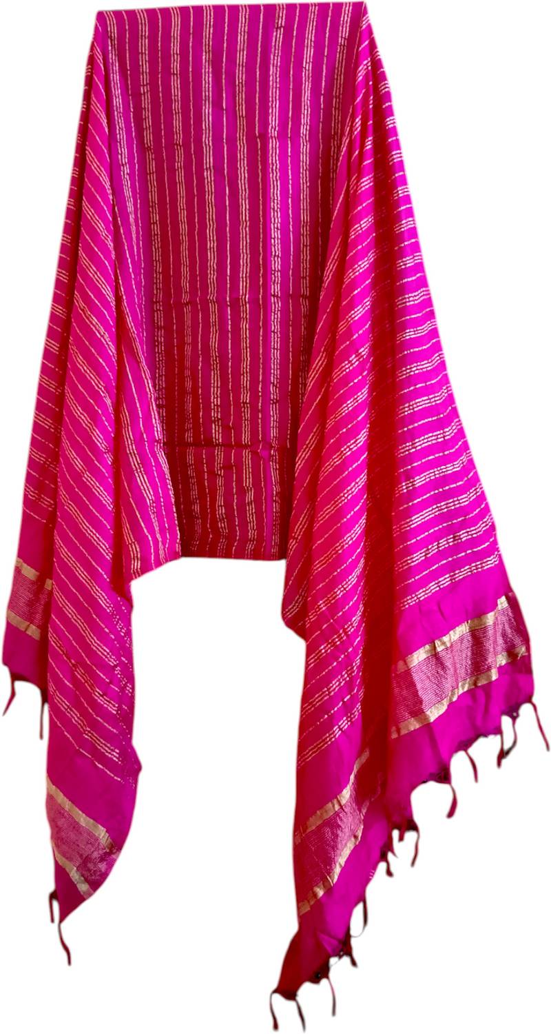 ARIPAN Cotton Silk Embellished, Striped Women Dupatta