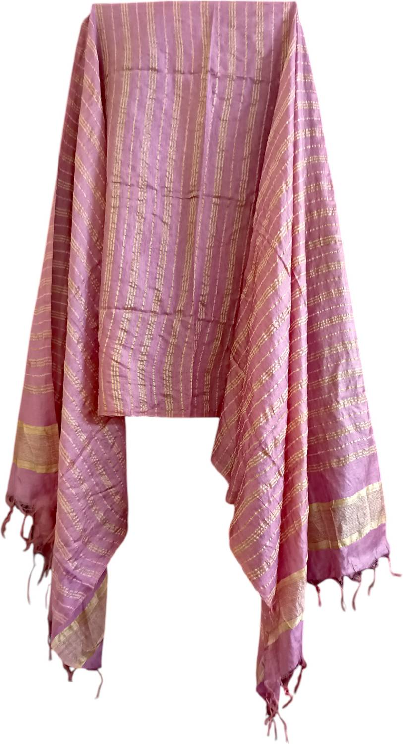ARIPAN Cotton Silk Embellished, Striped Women Dupatta
