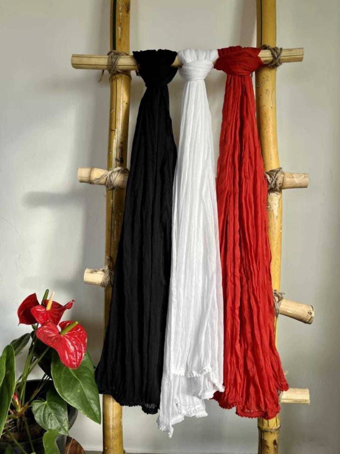 Nakoda Creation Cotton Blend Solid Multicolor Women Dupatta