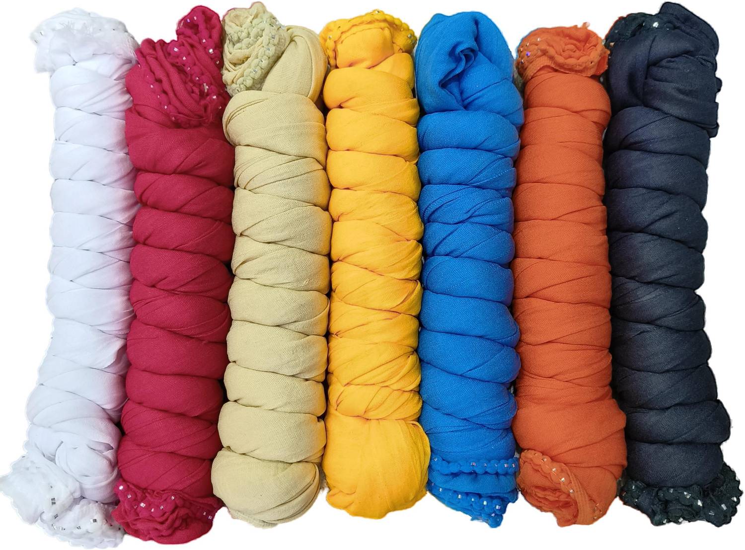 Nakoda Creation Cotton Blend Solid Multicolor Women Dupatta