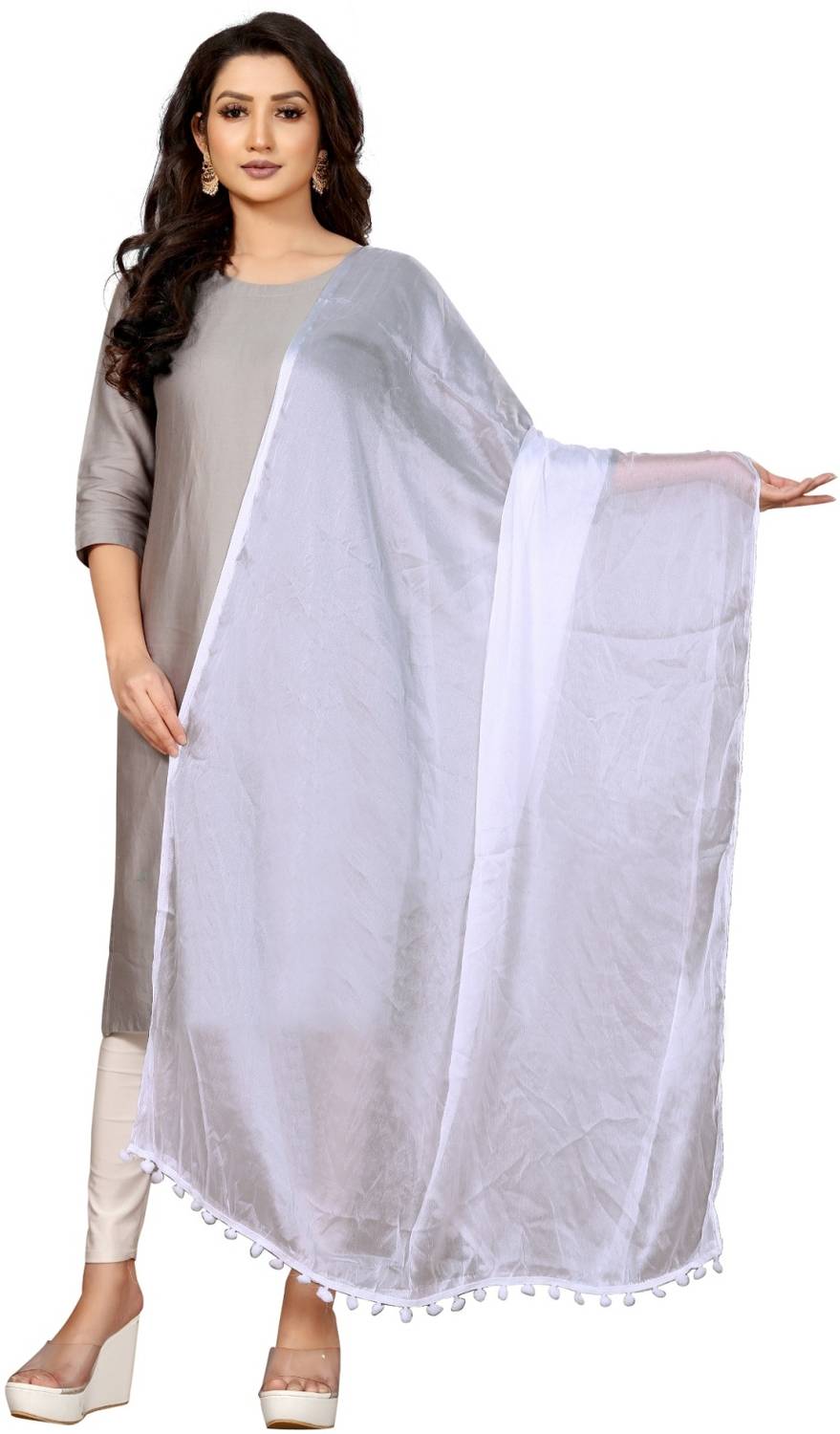 Apnisha Chiffon Solid Women Dupatta
