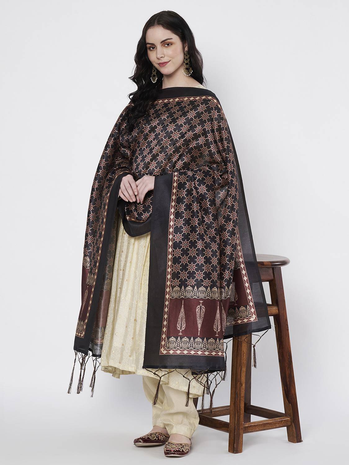 AKSHADEEP Poly Chanderi Printed Women Dupatta