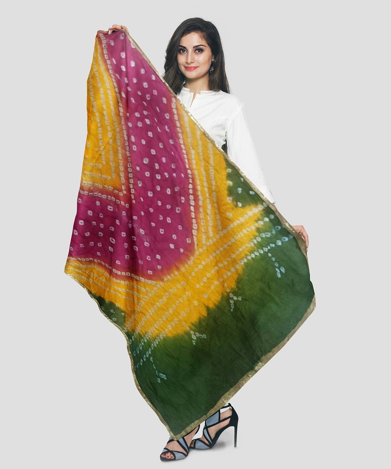 Barkati Art Silk Hand Painted Women Dupatta
