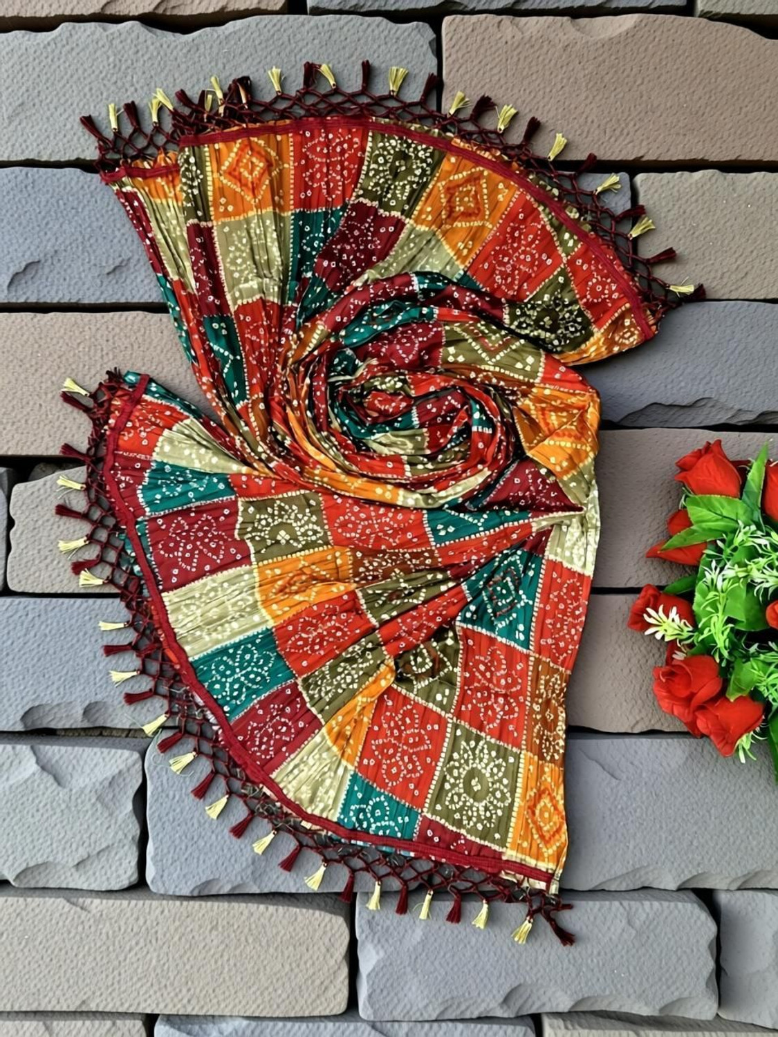 Image of Fashion Tex Silk Blend, Polycotton Printed Women Dupatta