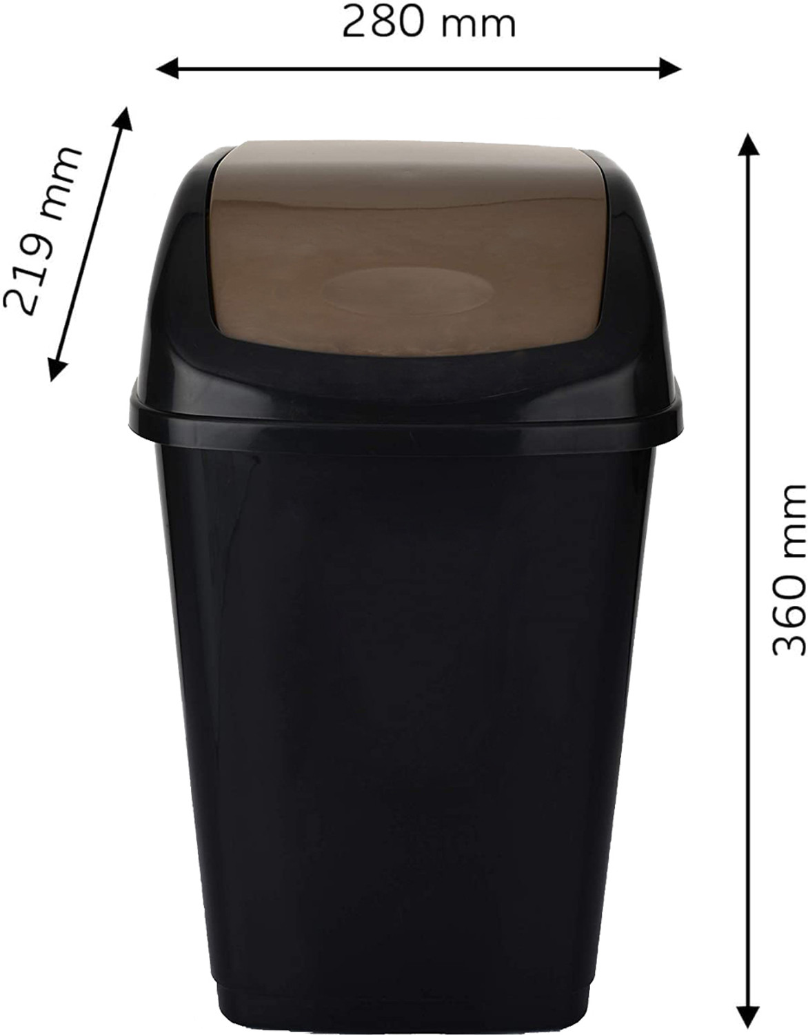 Image of AK HUB Swing Lid Garbage Waste Dustbin | Swing Lid Dustbin with Removable Lid |15Ltr Plastic Dustbin