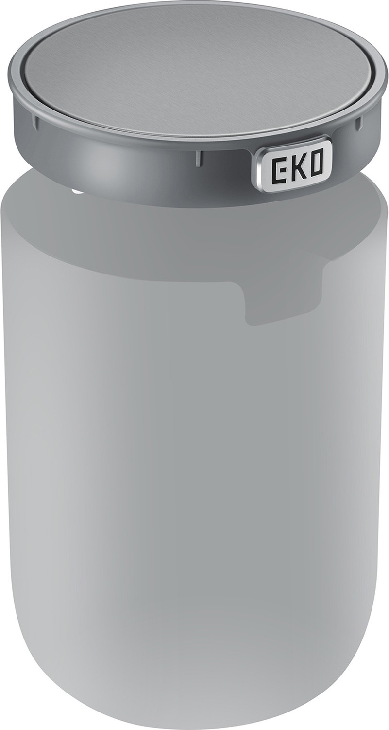 Image of Obsessions Obsessions Fingerprint Resistant Table Bin Grey Stainless Steel Dustbin