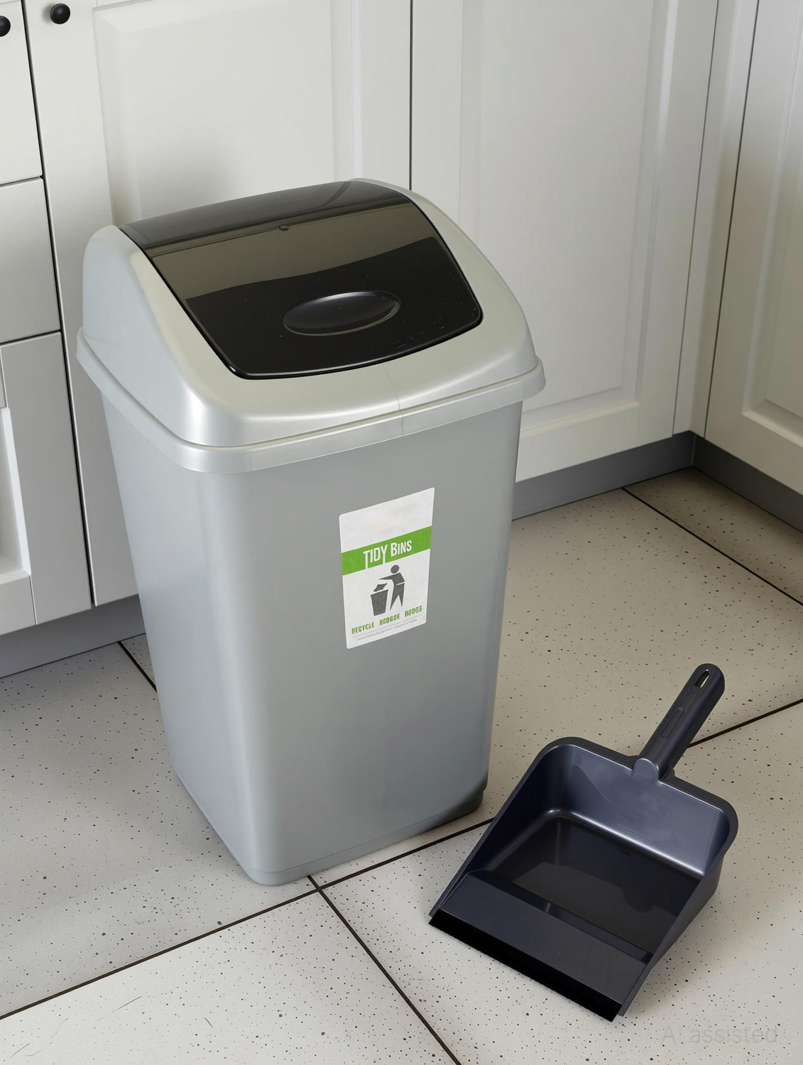 AK HUB Swing Lid Garbage Waste Dustbin | Swing Lid Dustbin with Free Dustpan | 25Ltr Plastic Dustbin