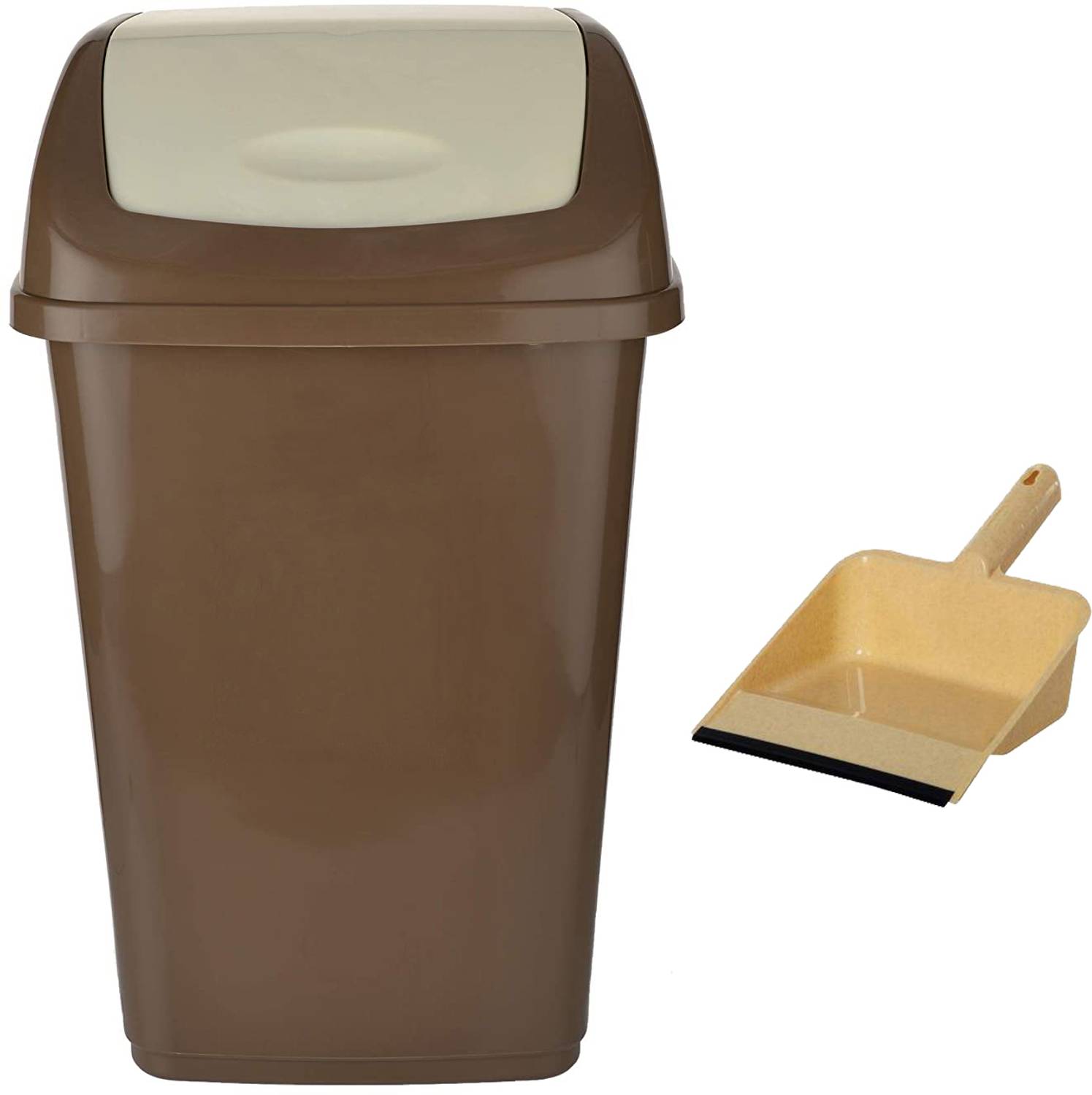 AK HUB New Garbage Waste Swing Lid Dustbin for Home, Office & Combo Free Dustpan - 25L Plastic Dustbin
