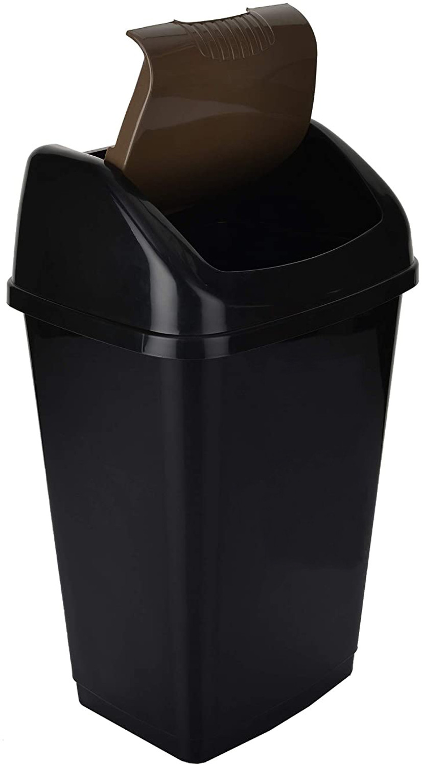 Image of AK HUB Swing Lid Garbage Waste Dustbin | Swing Lid Dustbin with Removable Lid |15Ltr Plastic Dustbin