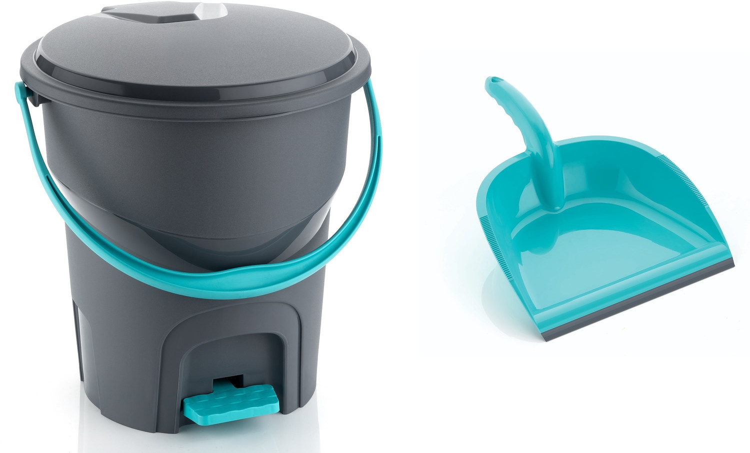 Image of ELINOR PLASTIC DUSTBIN AND DUSTPAN HIGH QUALITY MATERIAL Plastic Dustbin