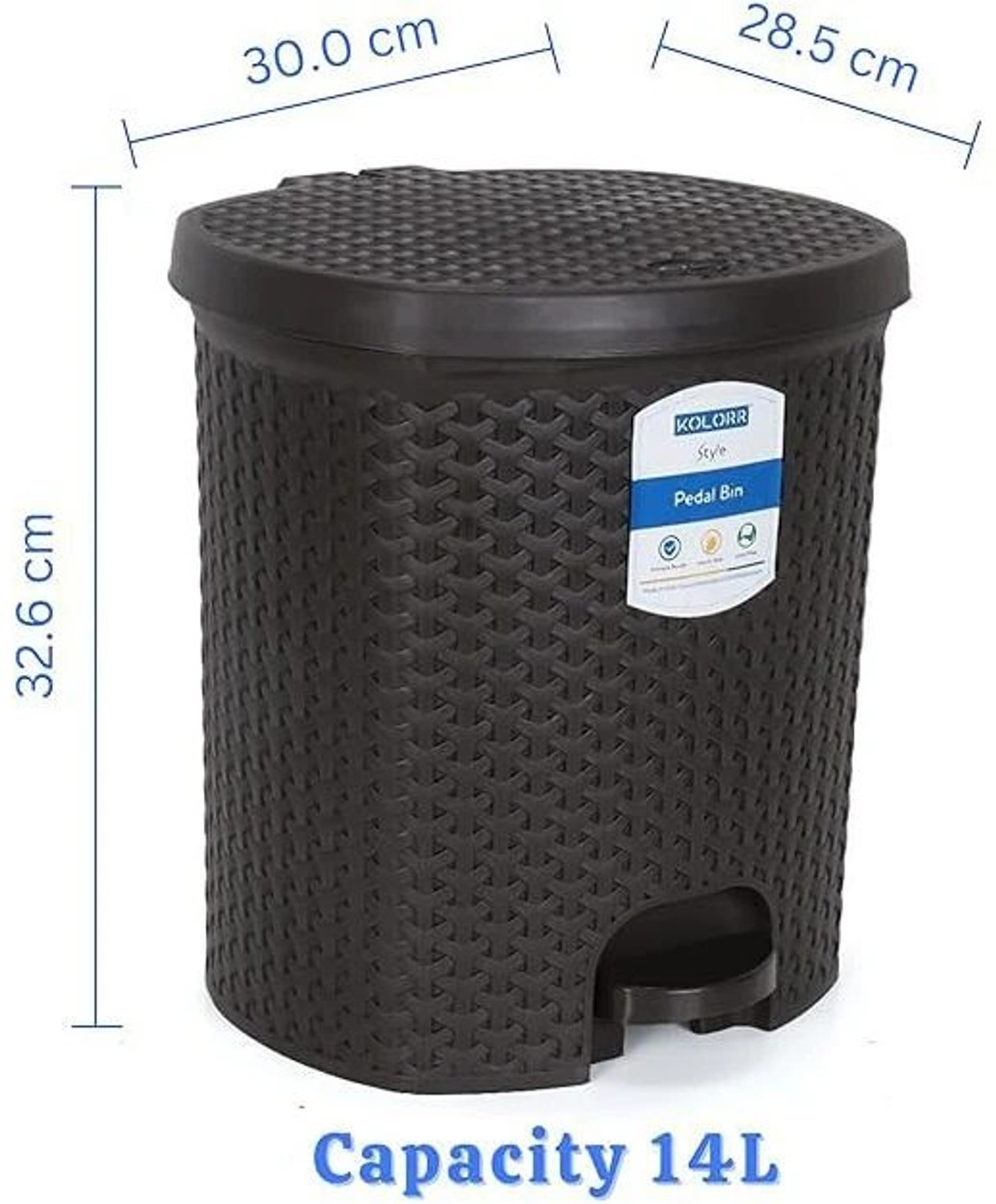 Image of KOLORR 14L Magnum Royal Pedal Wastebin Plastic Dustbin