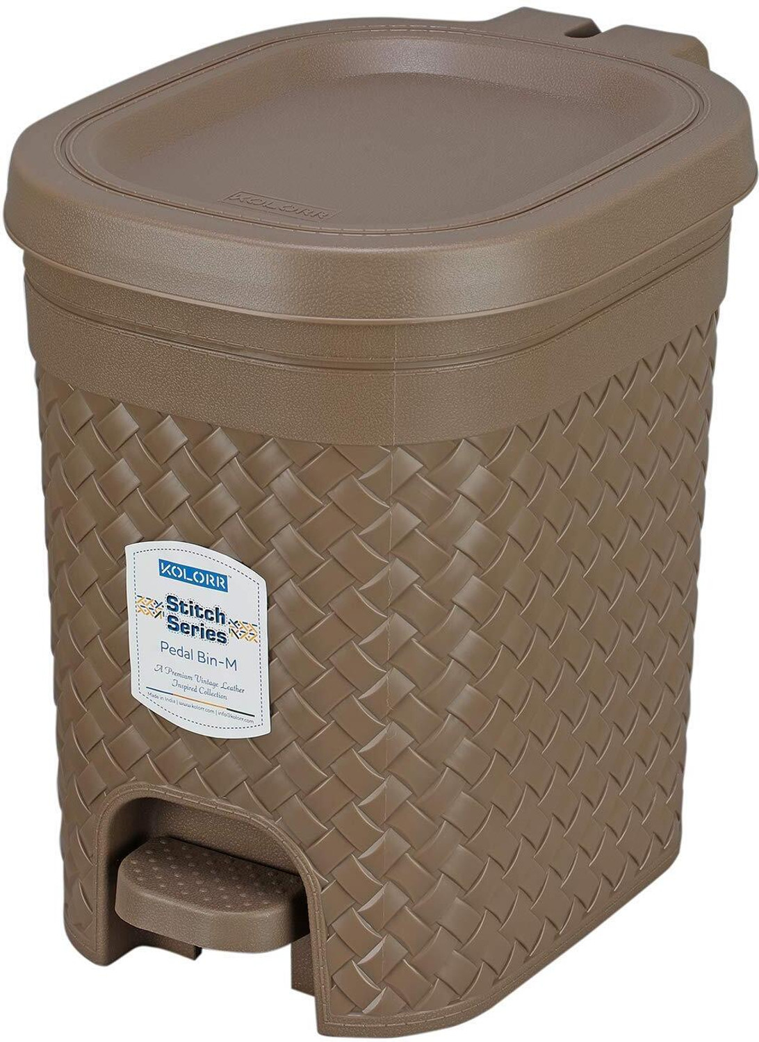 Image of KOLORR Stitch 15L Pedal Dustbin /Waste Bin with Lid and Inner Bucket for Home, Kitchen Plastic Dustbin