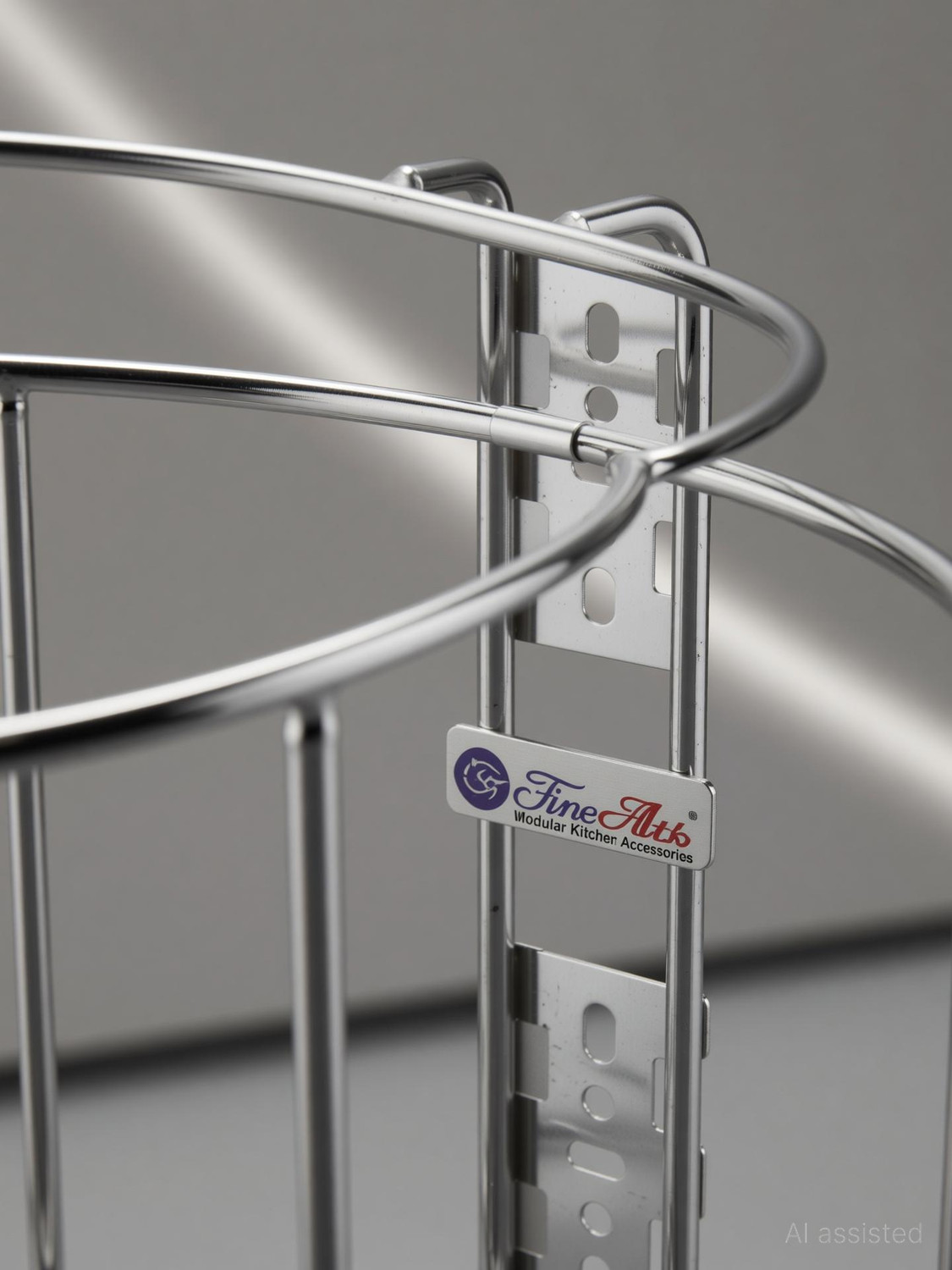 Image of FineArts Stainless Steel Wall Mountable Bin Holder Dustbin Stand Size (10Lx11.2Wx8.4H) Steel Dustbin
