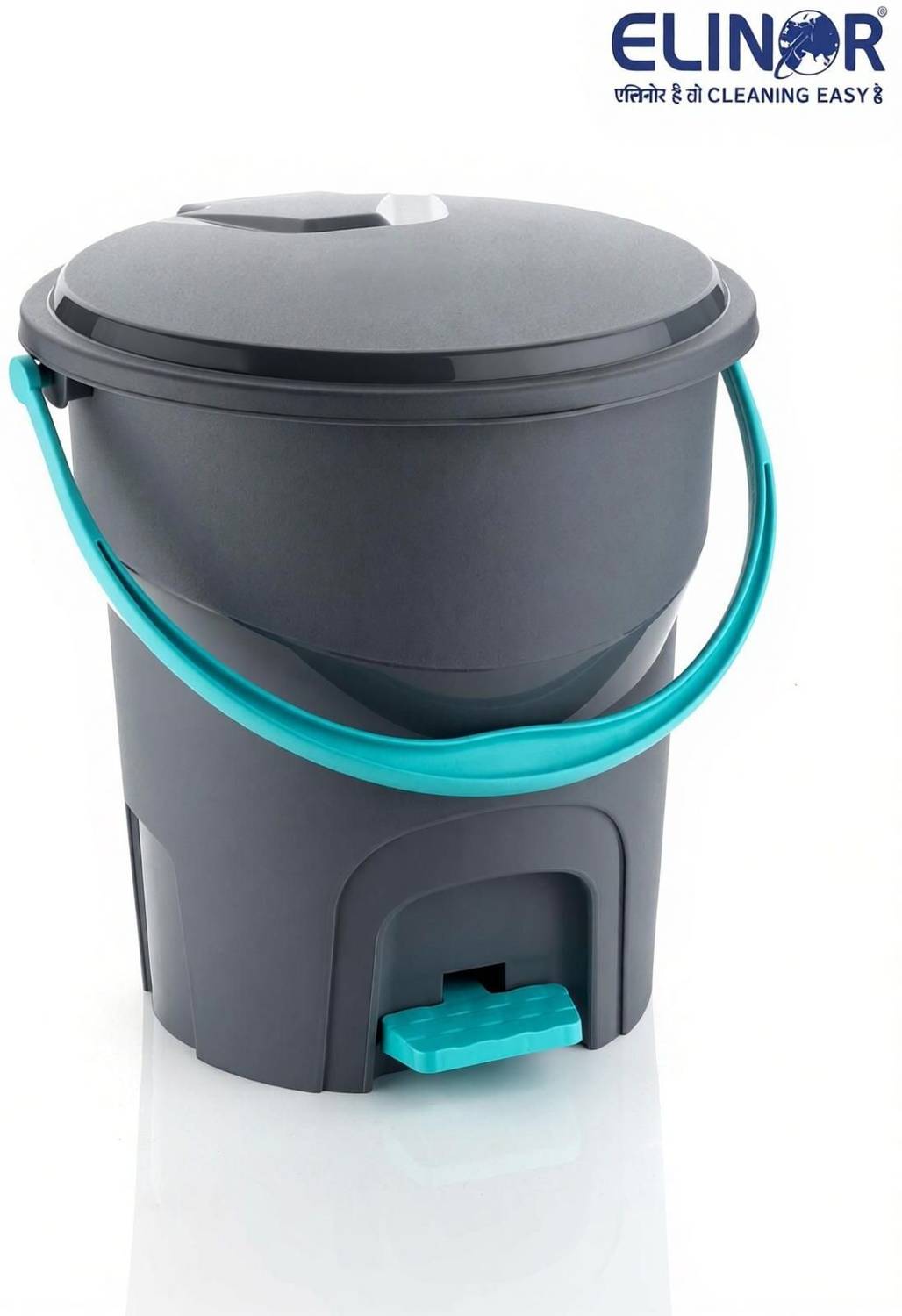 ELINOR Grey Pedal Plastic Dustbin - Image 3