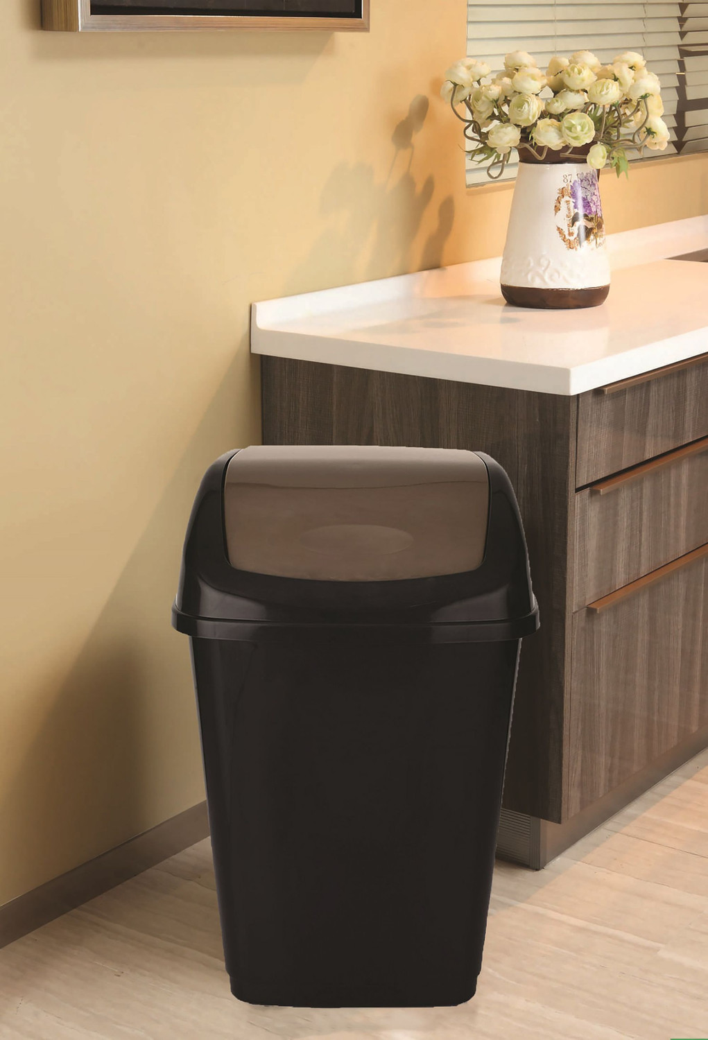 Image of N H Enterprise New Swing Lid Design Dustbin For Home, Kitchen and Etc.. ( 25 L ) Plastic Dustbin