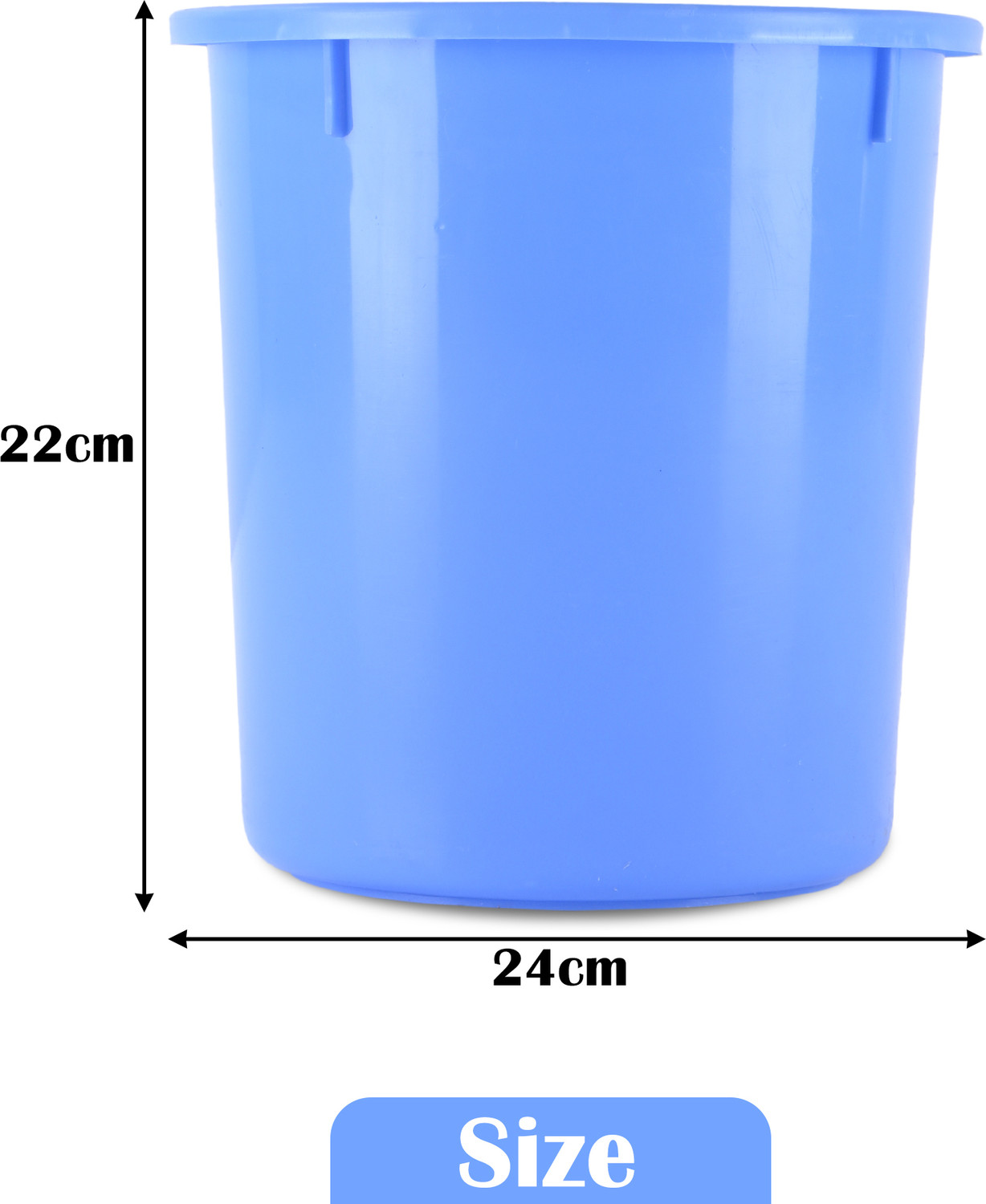 Image of KUBER INDUSTRIES Open Dustbin, Trash Bin, Garbage Bin, Waste Bin, 5Ltr.- Pack of 2 (Blue) Plastic Dustbin