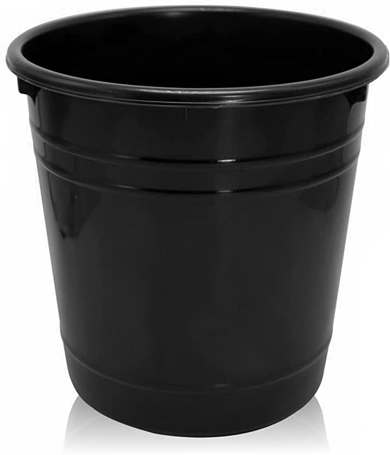 Image of KUBER INDUSTRIES Plastic Dustbin|Portable Garbage Basket & Round Trash Can,5 Ltr.(Black) Plastic Dustbin