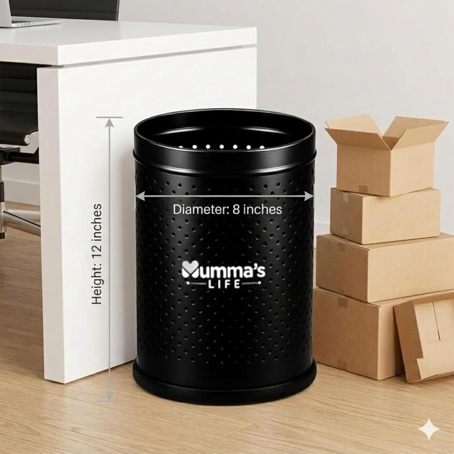 Image of Mumma's LIFE 10L Stainless Steel Dustbin Stainless Steel Dustbin (Black)