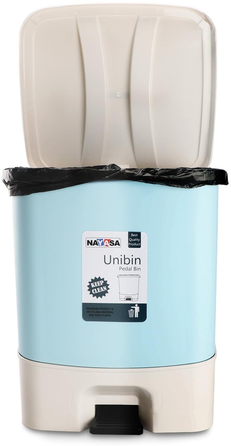Image of NAYASA Plastic Unibin Square | 20 Ltrs | Pedal Dustbin | With Lid and Detachable Bin Plastic Dustbin