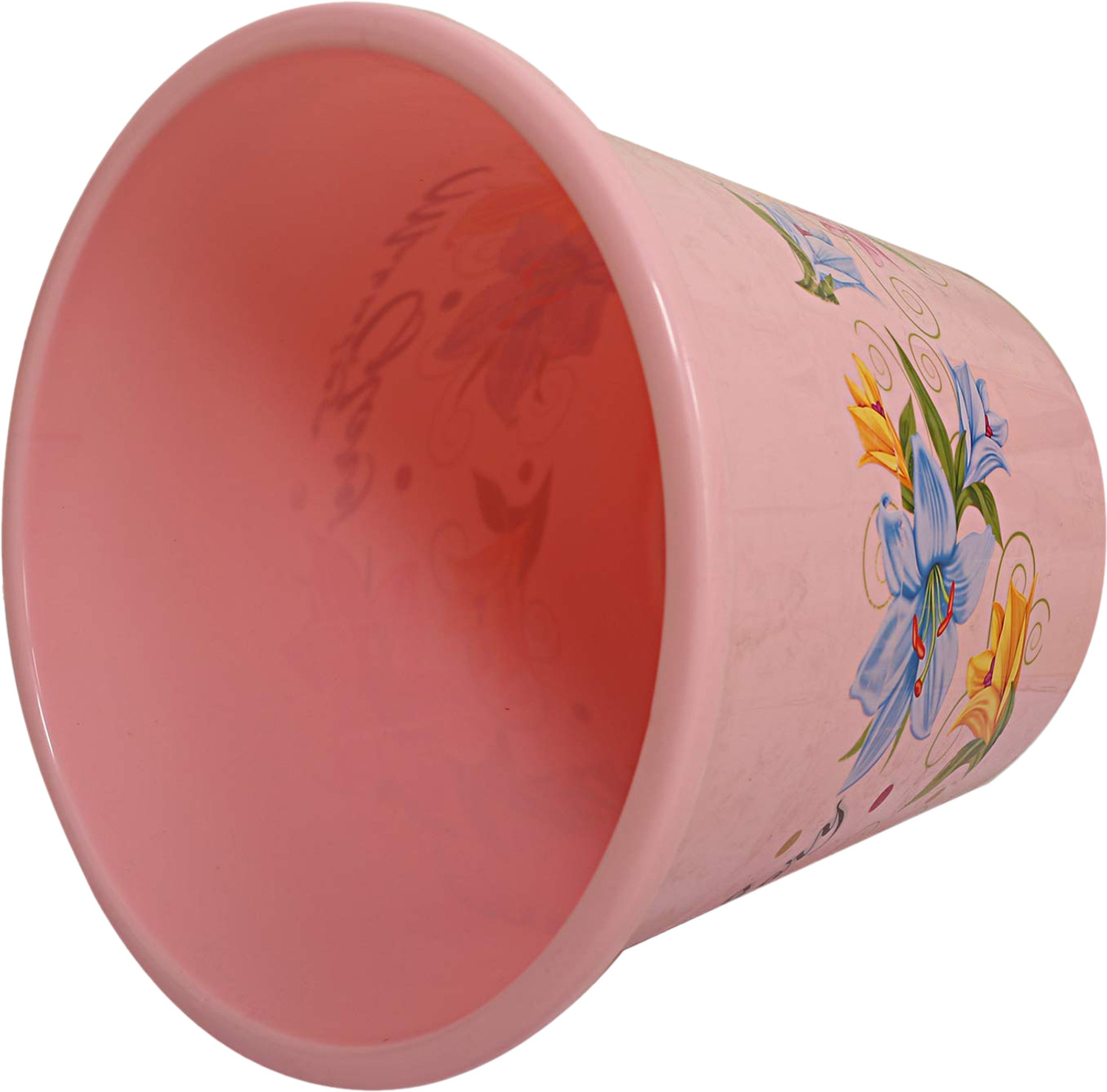 Image of KUBER INDUSTRIES Open Plastic Dustbin for Kitchen|Office|College|5 Litre|Pack of 3|Pink Plastic Dustbin