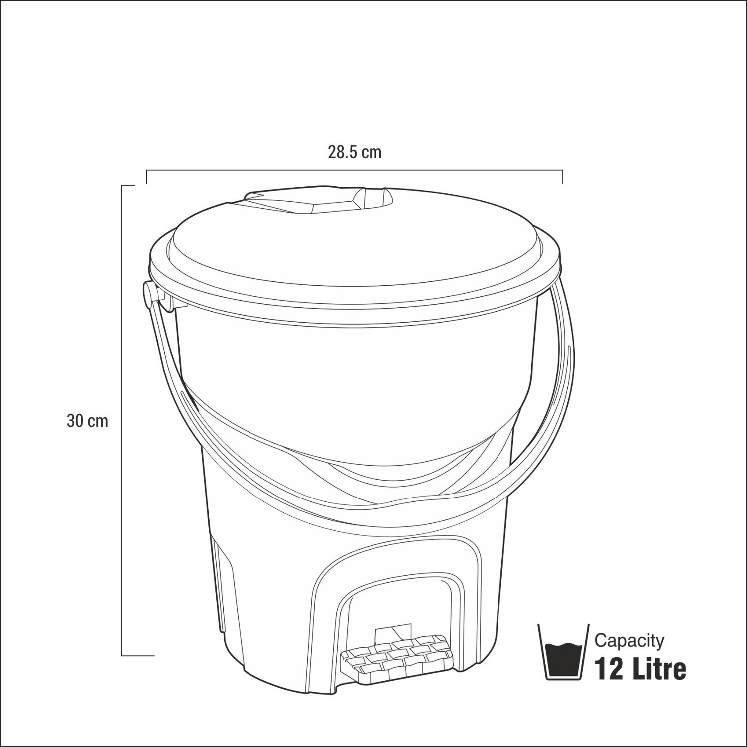 Image of ELINOR PLASTIC DUSTBIN AND DUSTPAN HIGH QUALITY MATERIAL Plastic Dustbin