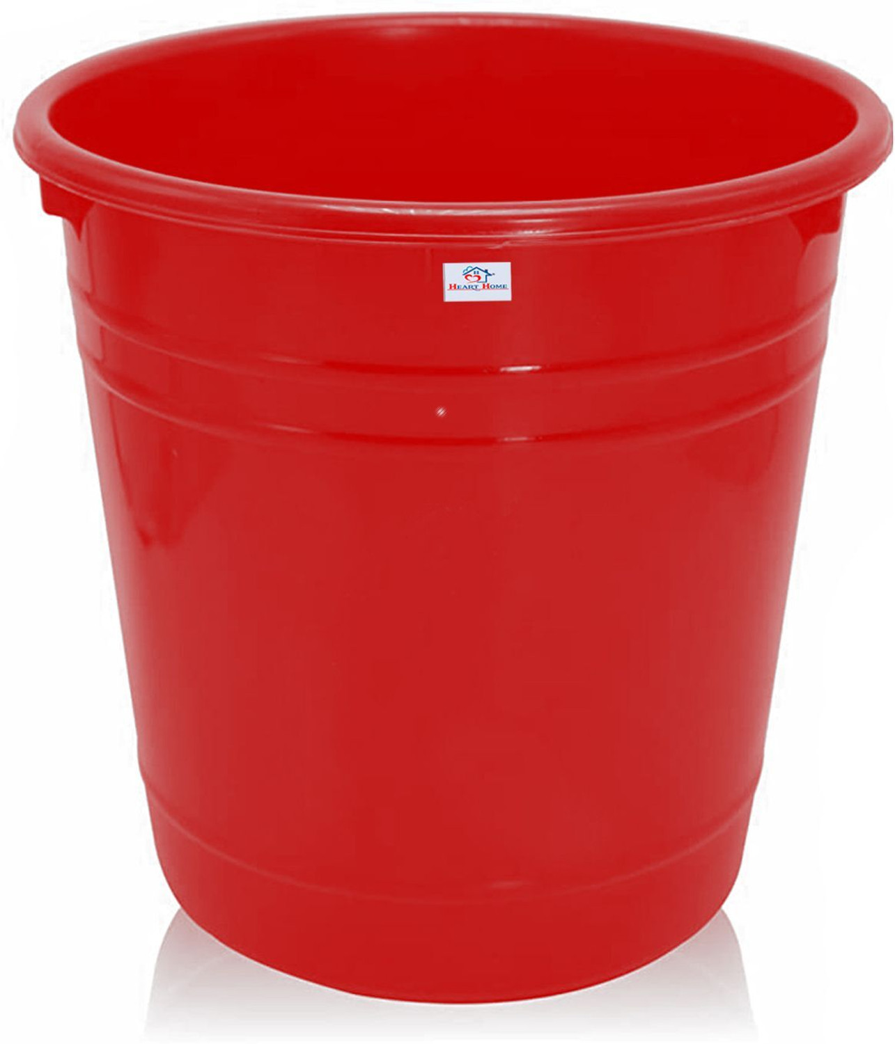 Image of Heart Home Plastic Dustbin|Portable Garbage Basket & Round Trash 5 Ltr.(Red) Plastic Dustbin