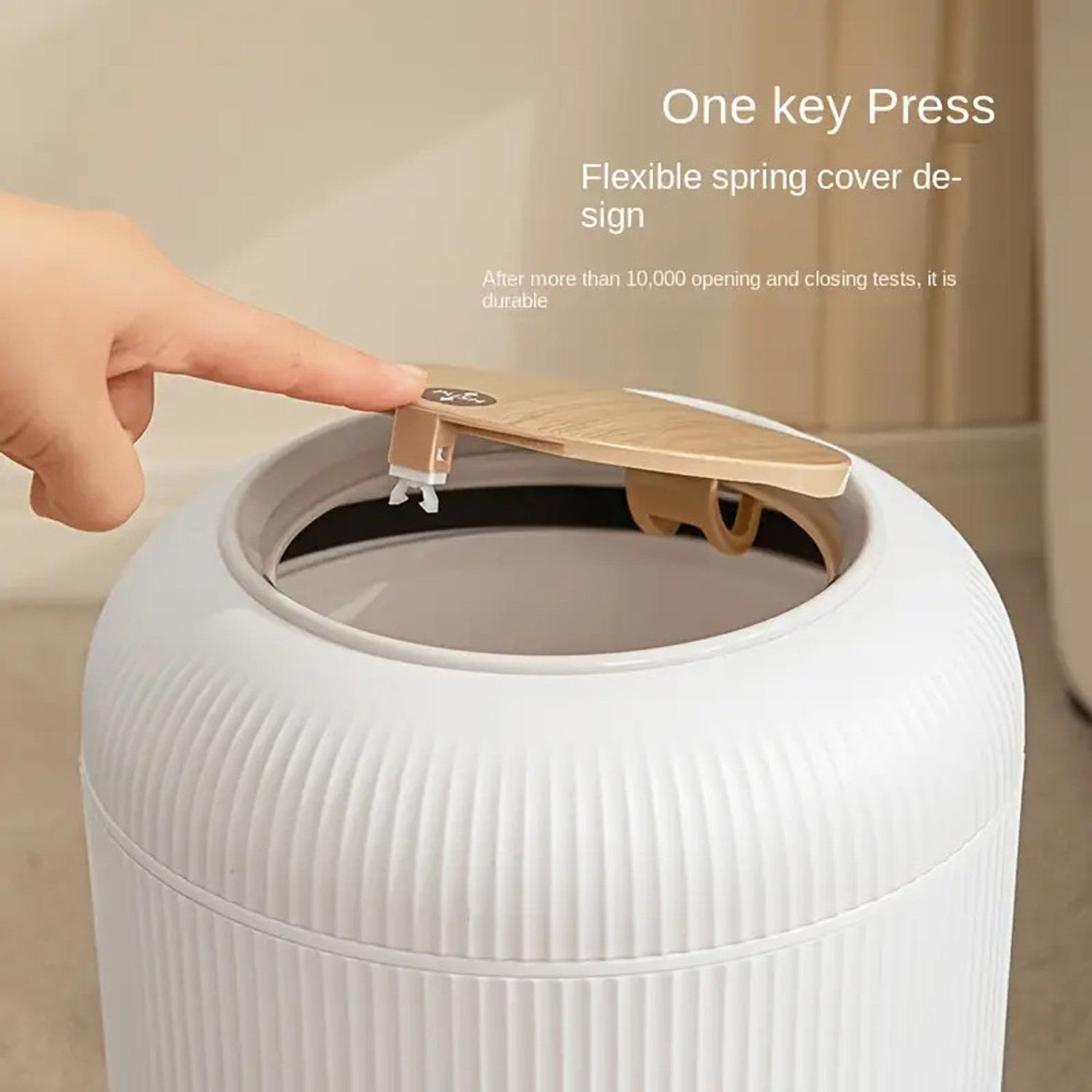 Image of ZENOVIA Designer Dustbin with Legs & One-Touch Lid (10L) for Kitchen, Office & Home Plastic Dustbin