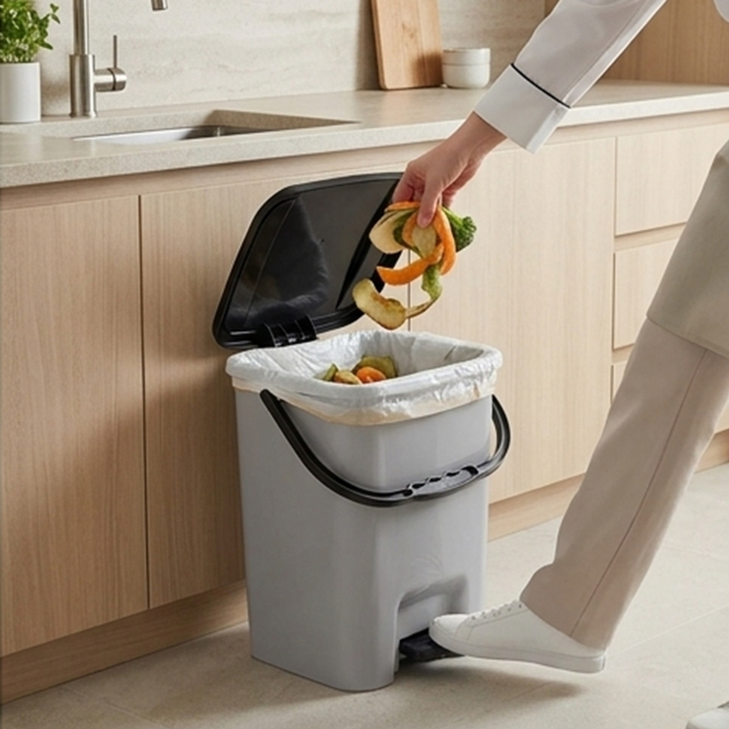 Image of Flipkart SmartBuy New Stylish Standard Plastic Garbage Pedal Bin (10 L) Plastic Dustbin