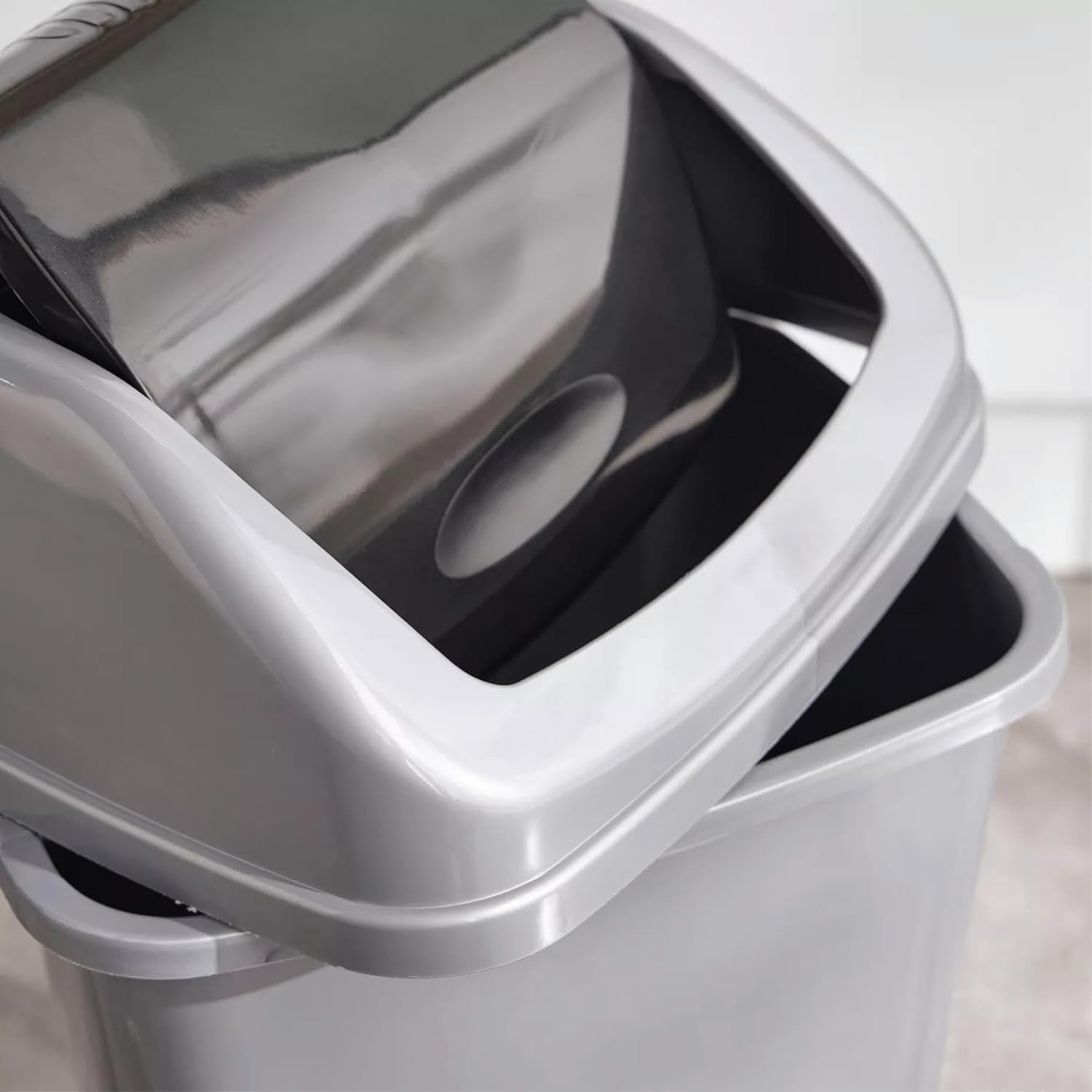 Image of N H Enterprise Swing Lid Garbage Waste Dustbin | Swing Lid Dustbin with Removable Lid | 25Ltr Plastic Dustbin