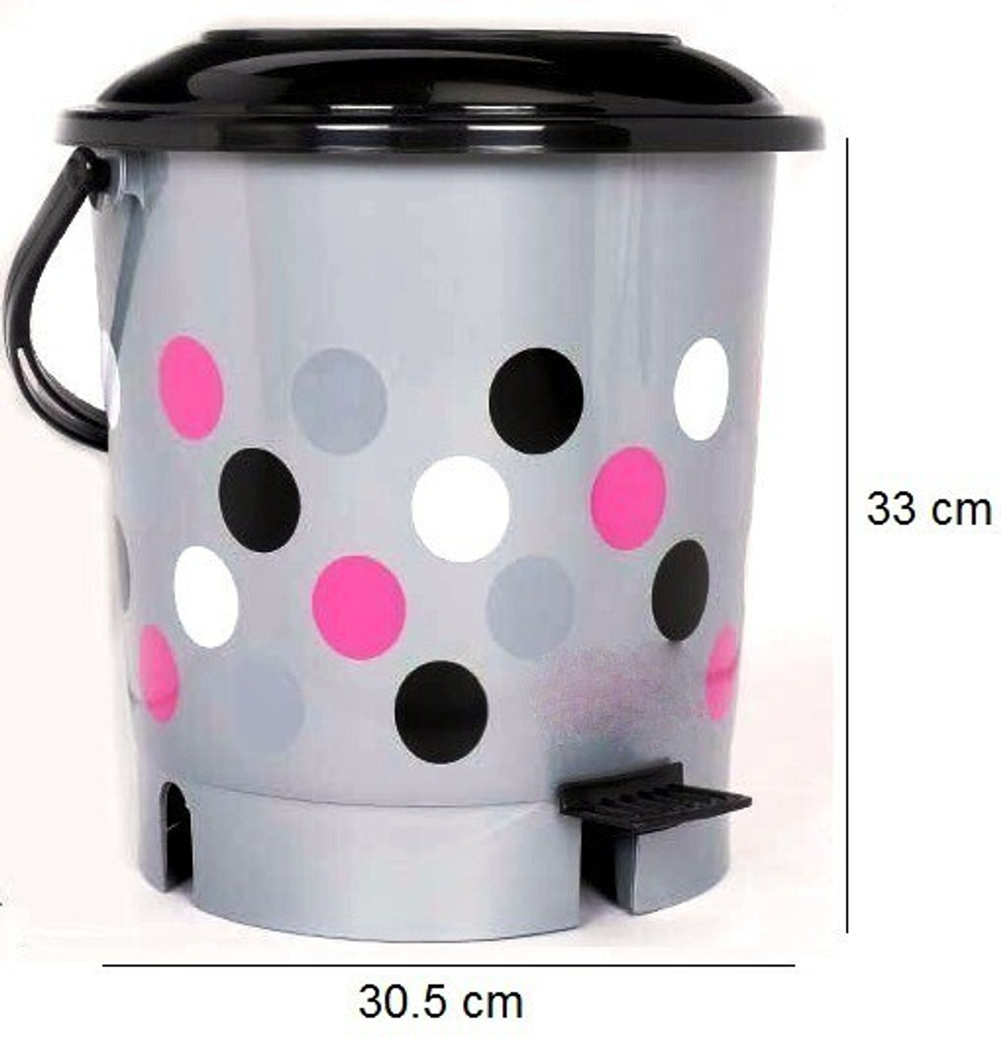 Image of N H Enterprise New Premium Plastic Pedal Dustbin For Home / Kitchen / Bedroom ( 12 L - Grey ) Plastic Dustbin (Grey)